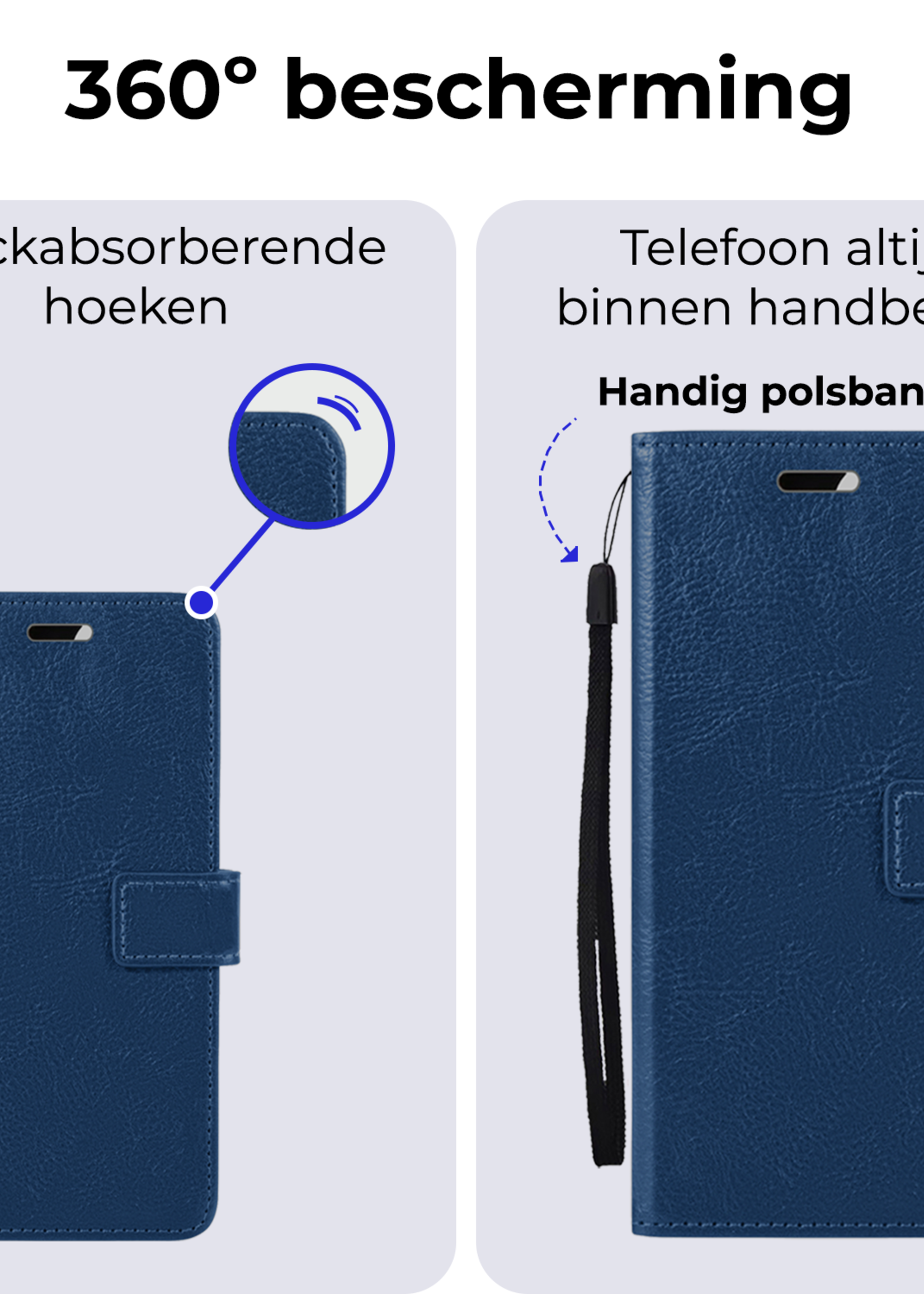 BTH Hoesje Geschikt voor OnePlus Nord CE4 Hoesje Book Case Hoes Portemonnee Cover Walletcase - Hoes Geschikt voor OnePlus Nord CE4 Hoes Bookcase Hoesje - Donkerblauw