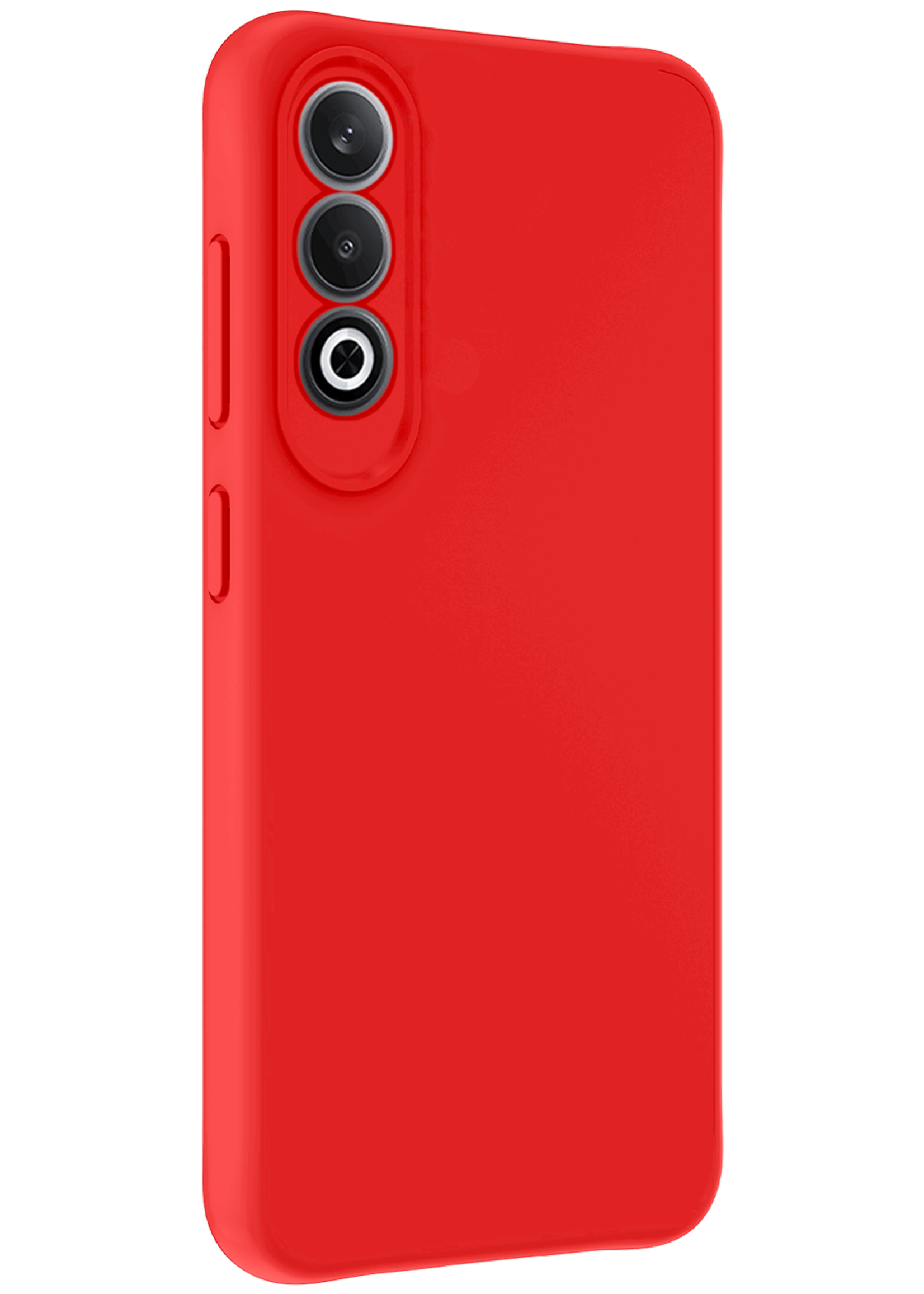 BTH Hoesje Geschikt voor OnePlus Nord CE4 Hoesje Siliconen Case Hoes Met 2x Screenprotector - Hoes Geschikt voor OnePlus Nord CE4 Hoes Cover Case - Rood