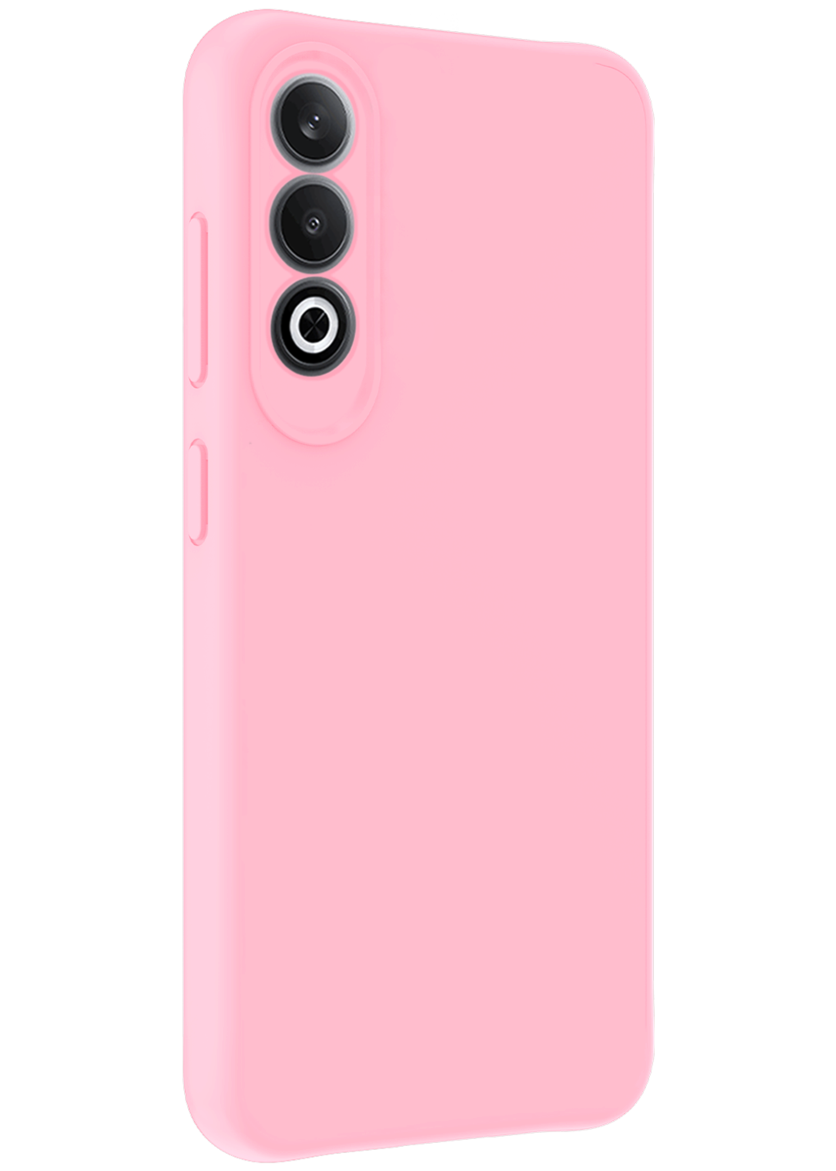 BTH Hoesje Geschikt voor OnePlus Nord CE4 Hoesje Siliconen Case Hoes Met 2x Screenprotector - Hoes Geschikt voor OnePlus Nord CE4 Hoes Cover Case - Lichtroze