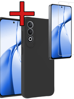 BTH BTH OnePlus Nord CE4 Hoesje Siliconen Met Screenprotector - Zwart