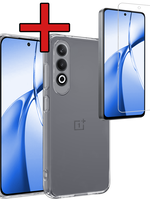 BTH BTH OnePlus Nord CE4 Hoesje Siliconen Met Screenprotector - Transparant