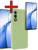 BTH BTH OnePlus Nord CE4 Hoesje Siliconen Met Screenprotector - Groen