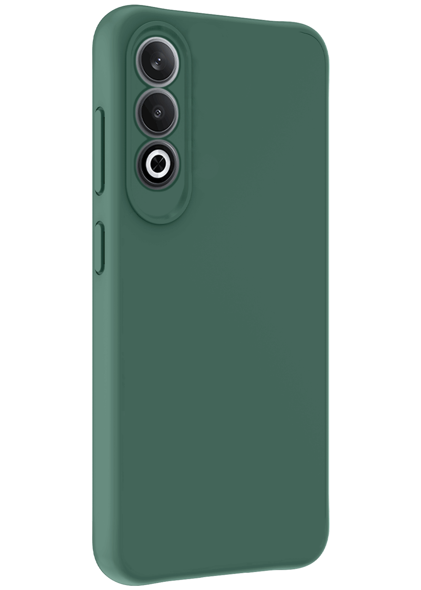 BTH Hoesje Geschikt voor OnePlus Nord CE4 Hoesje Siliconen Case Hoes Met Screenprotector - Hoes Geschikt voor OnePlus Nord CE4 Hoes Cover Case - Donkergroen