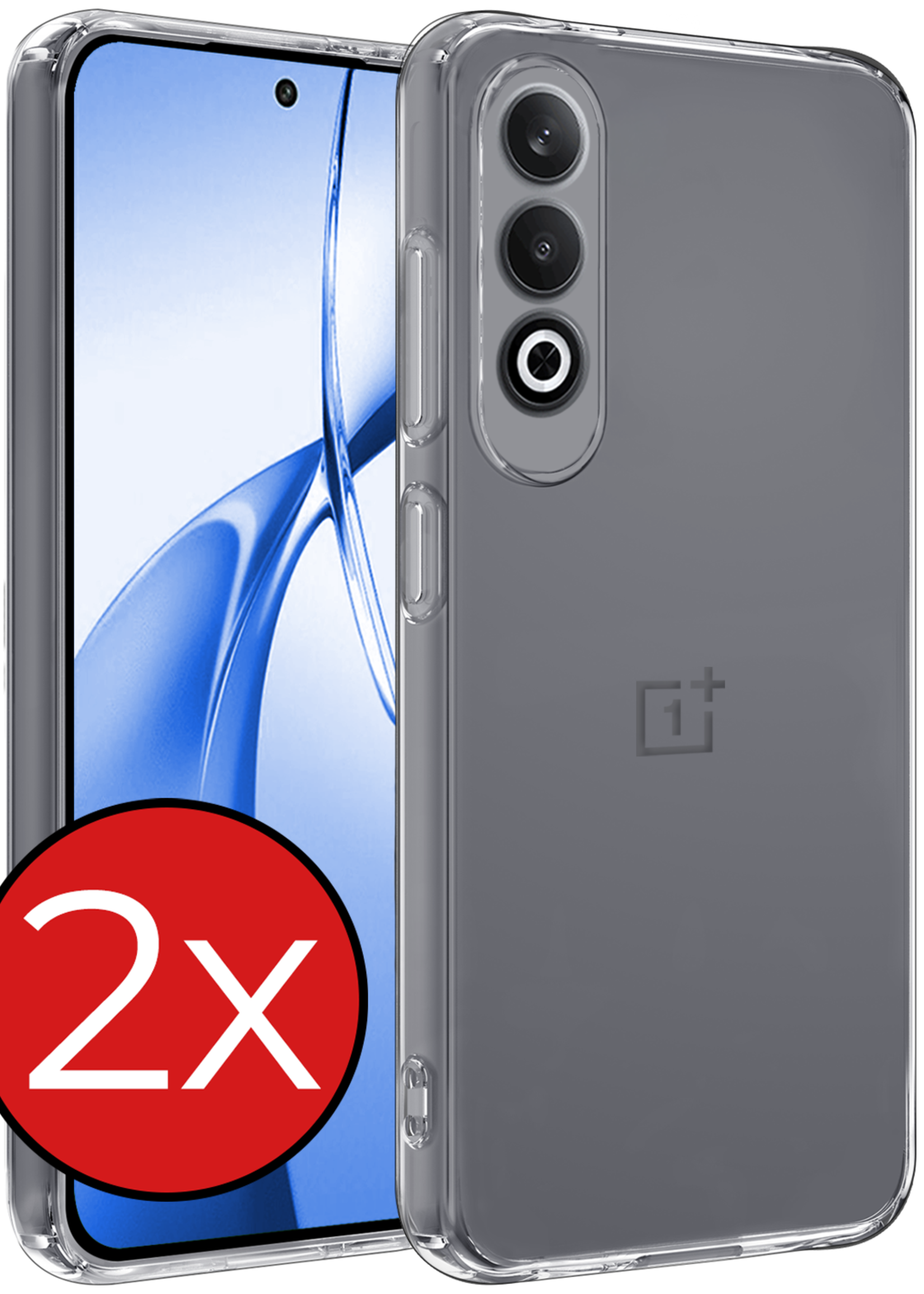 BTH Hoesje Geschikt voor OnePlus Nord CE4 Hoesje Siliconen Case Hoes - Hoes Geschikt voor OnePlus Nord CE4 Hoes Cover Case - Transparant - 2 PACK