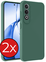 BTH BTH OnePlus Nord CE4 Hoesje Siliconen - Donkergroen - 2 PACK