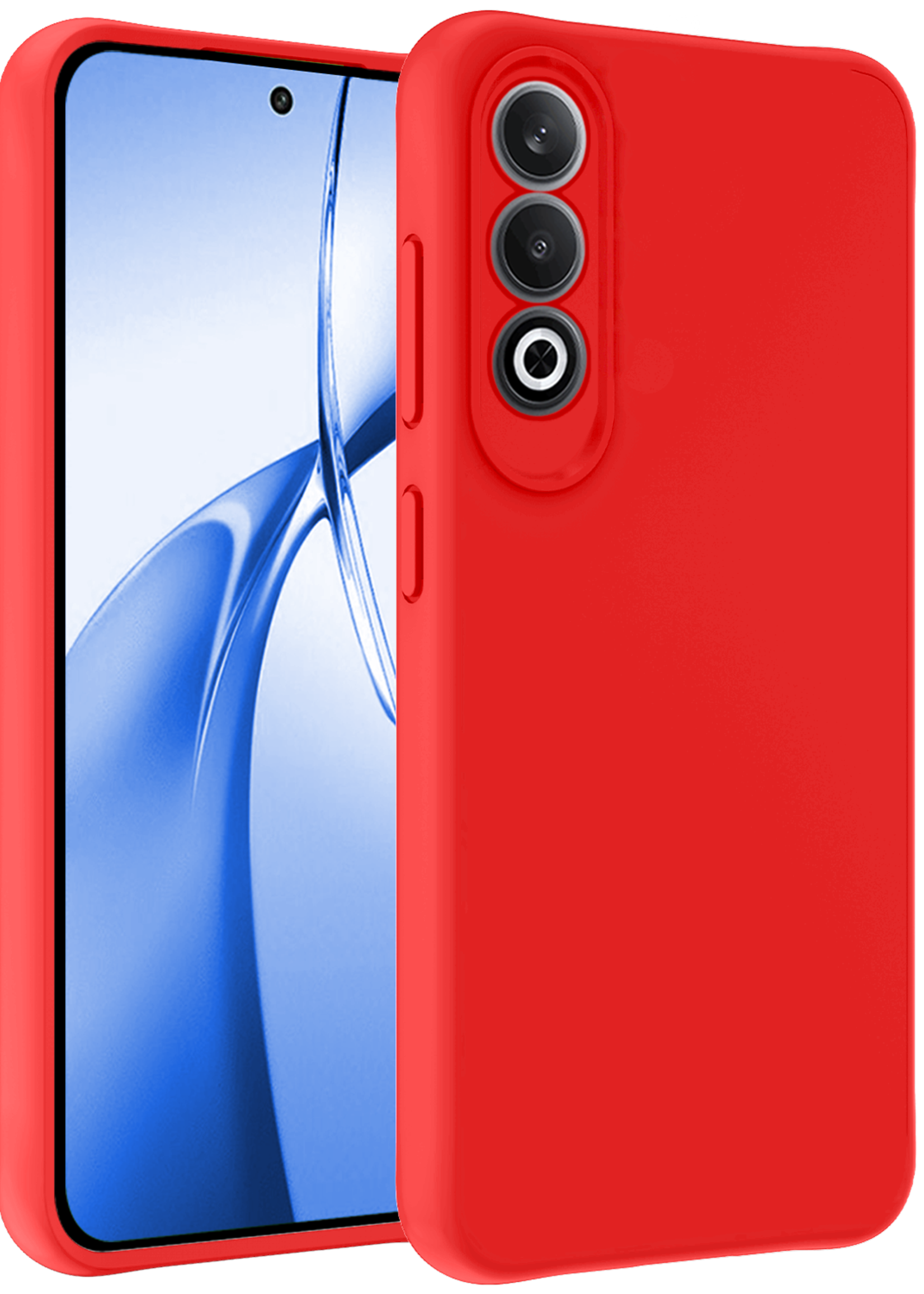 BTH Hoesje Geschikt voor OnePlus Nord CE4 Hoesje Siliconen Case Hoes - Hoes Geschikt voor OnePlus Nord CE4 Hoes Cover Case - Rood