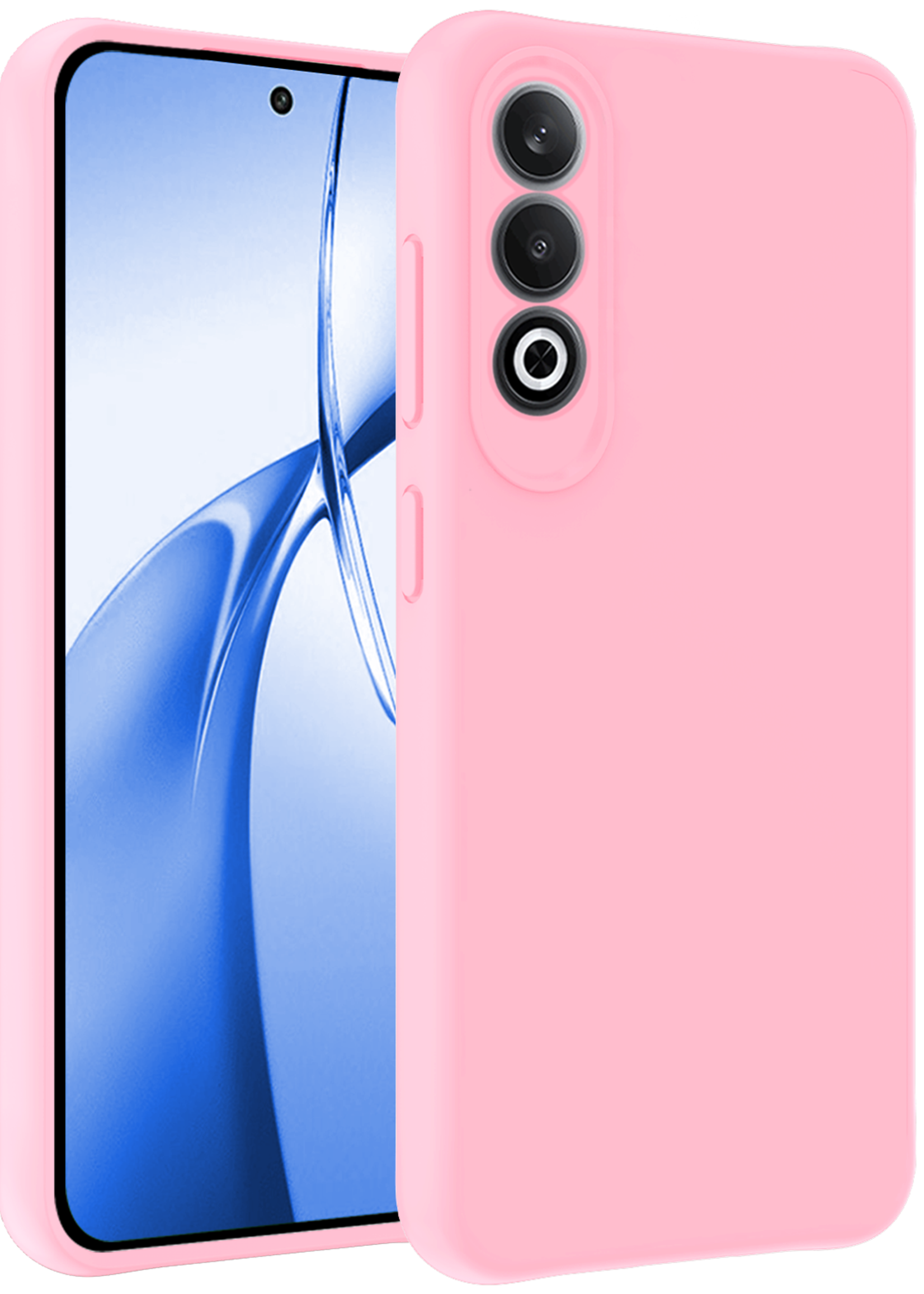 BTH Hoesje Geschikt voor OnePlus Nord CE4 Hoesje Siliconen Case Hoes - Hoes Geschikt voor OnePlus Nord CE4 Hoes Cover Case - Lichtroze