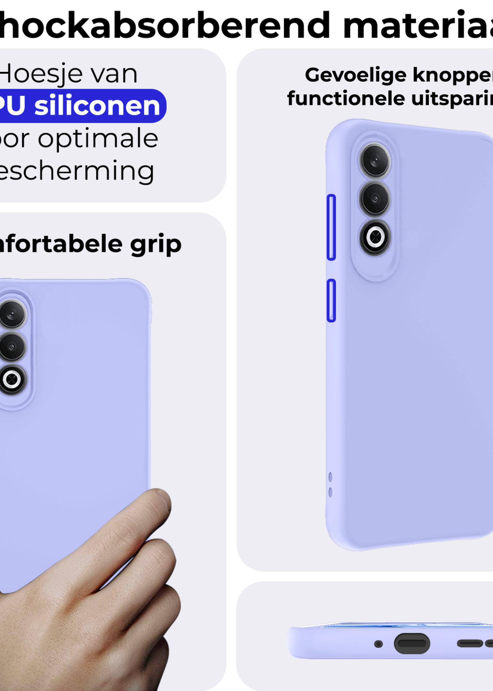 BTH Hoesje Geschikt voor OnePlus Nord CE4 Hoesje Siliconen Case Hoes - Hoes Geschikt voor OnePlus Nord CE4 Hoes Cover Case - Lichtblauw