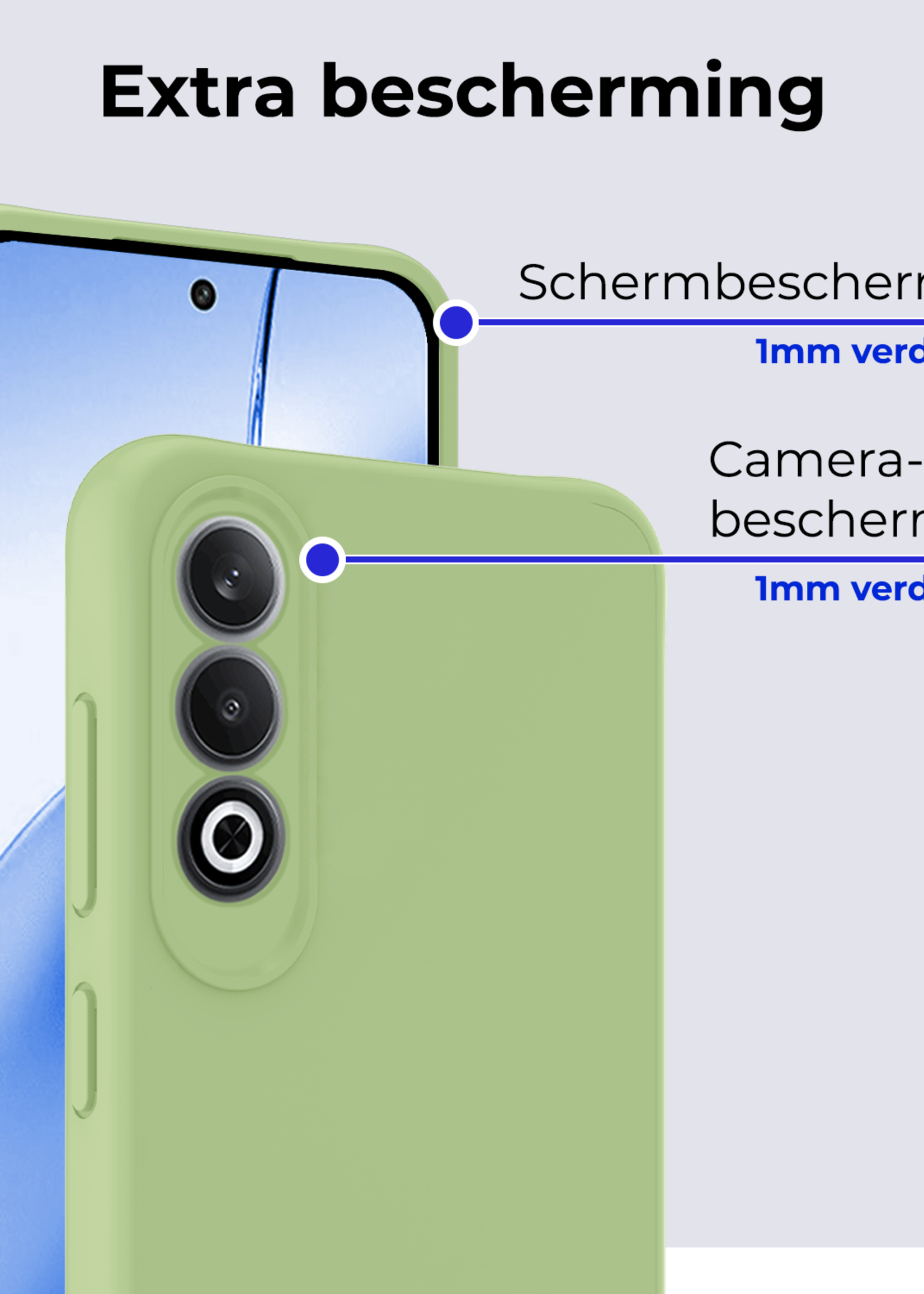 BTH Hoesje Geschikt voor OnePlus Nord CE4 Hoesje Siliconen Case Hoes - Hoes Geschikt voor OnePlus Nord CE4 Hoes Cover Case - Groen