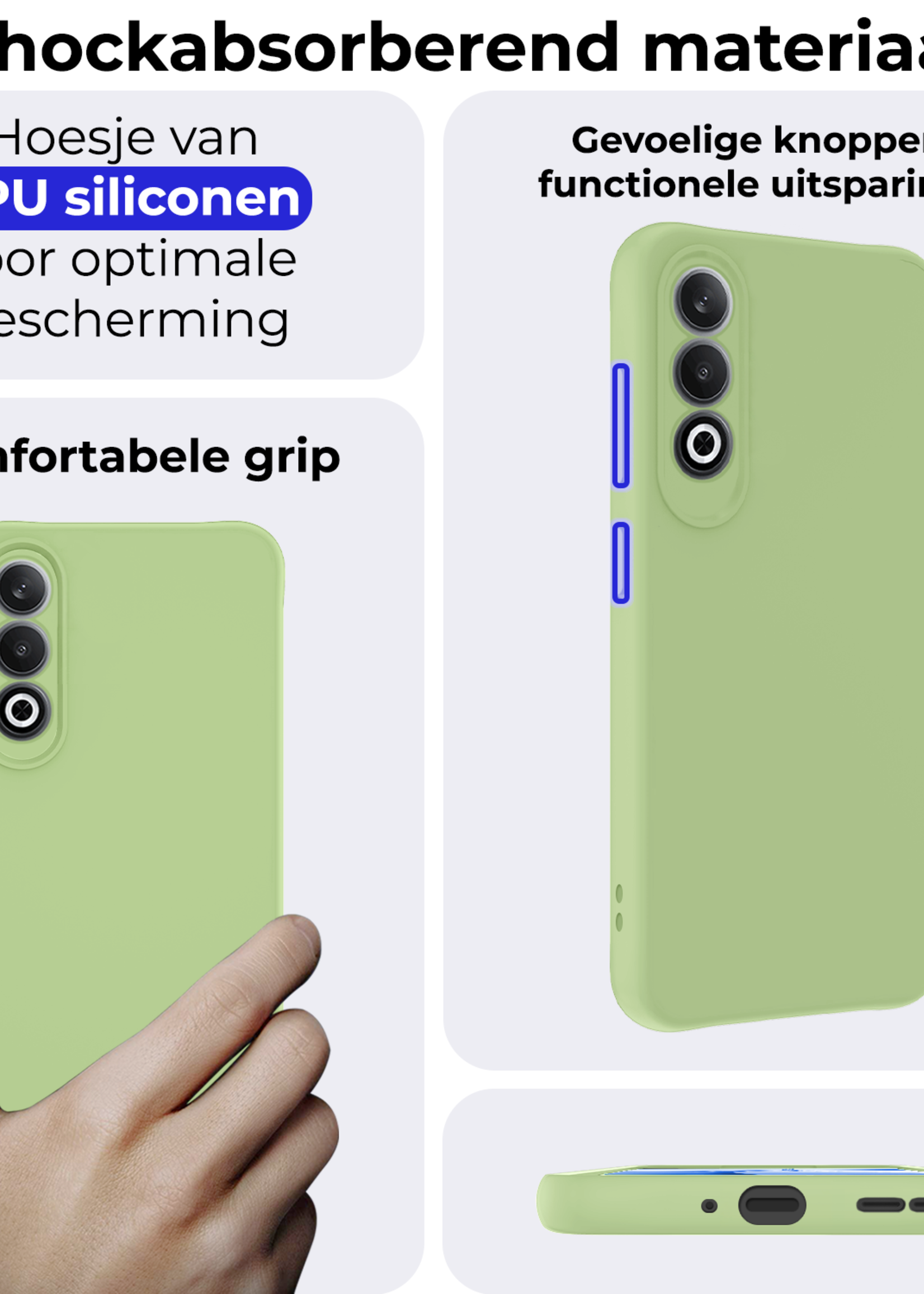 BTH Hoesje Geschikt voor OnePlus Nord CE4 Hoesje Siliconen Case Hoes - Hoes Geschikt voor OnePlus Nord CE4 Hoes Cover Case - Groen