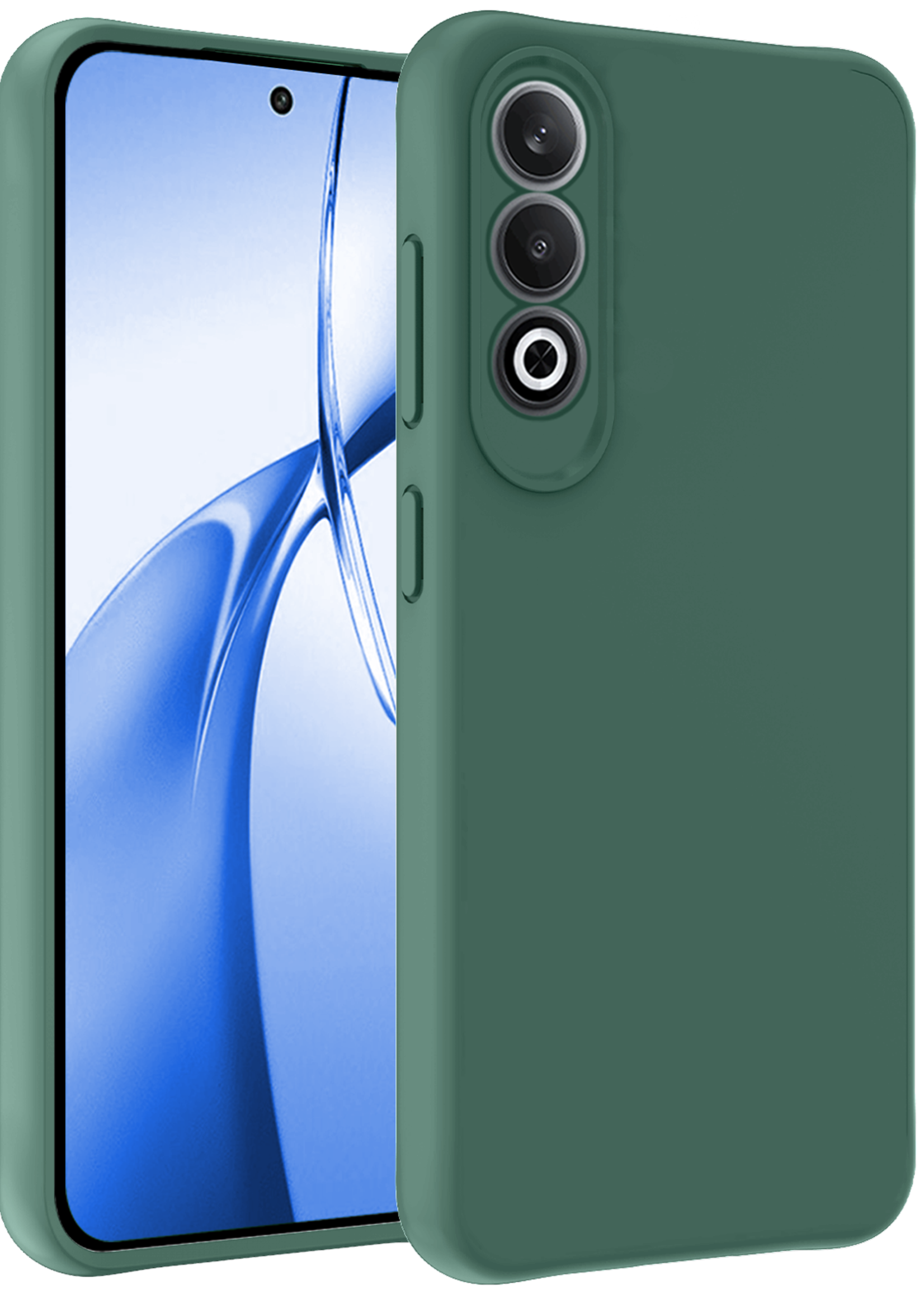 BTH Hoesje Geschikt voor OnePlus Nord CE4 Hoesje Siliconen Case Hoes - Hoes Geschikt voor OnePlus Nord CE4 Hoes Cover Case - Donkergroen