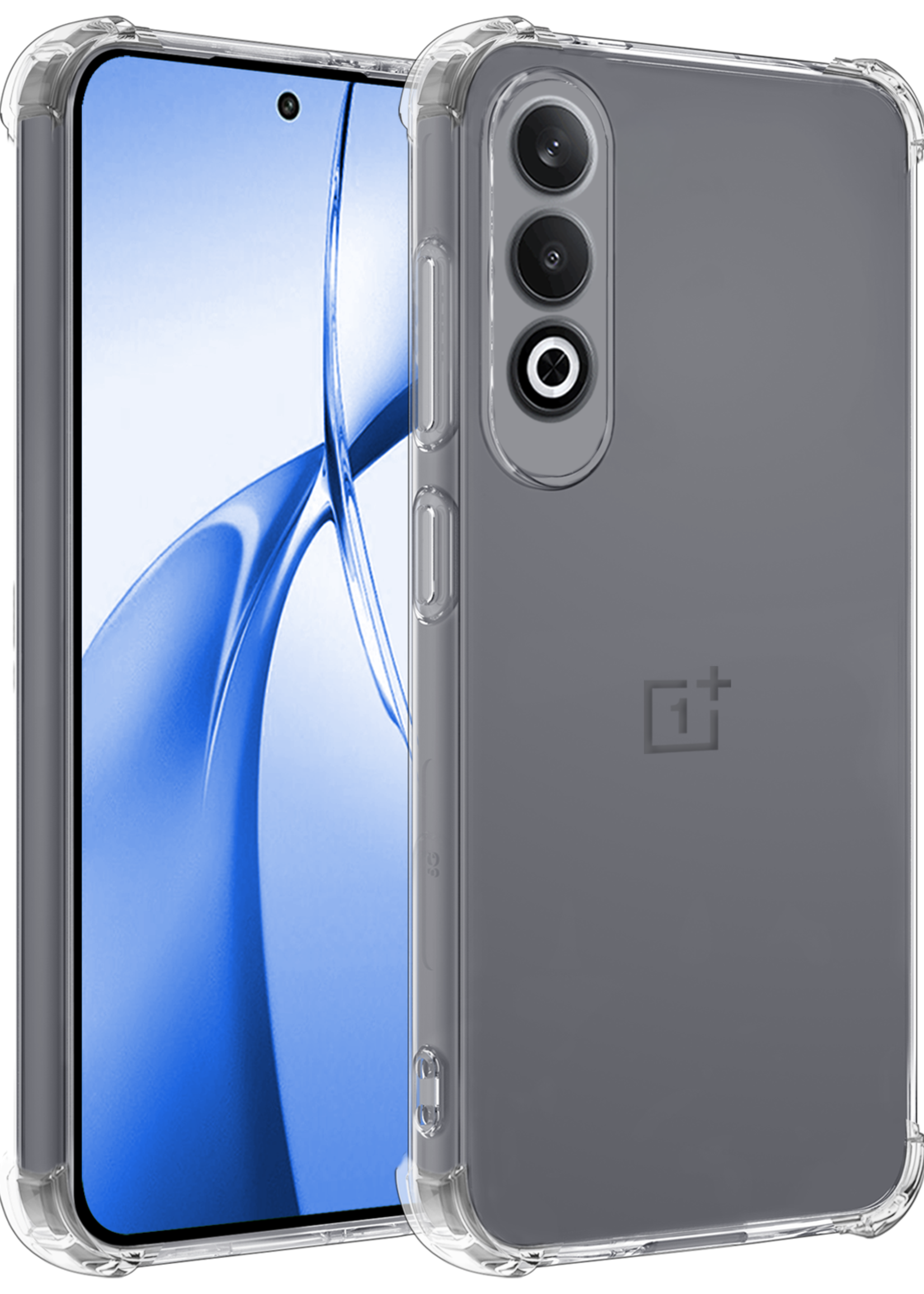 BTH Hoesje Geschikt voor OnePlus Nord CE4 Hoesje Siliconen Shock Proof Case Hoes - Hoes Geschikt voor OnePlus Nord CE4 Hoes Cover Case Shockproof - Transparant