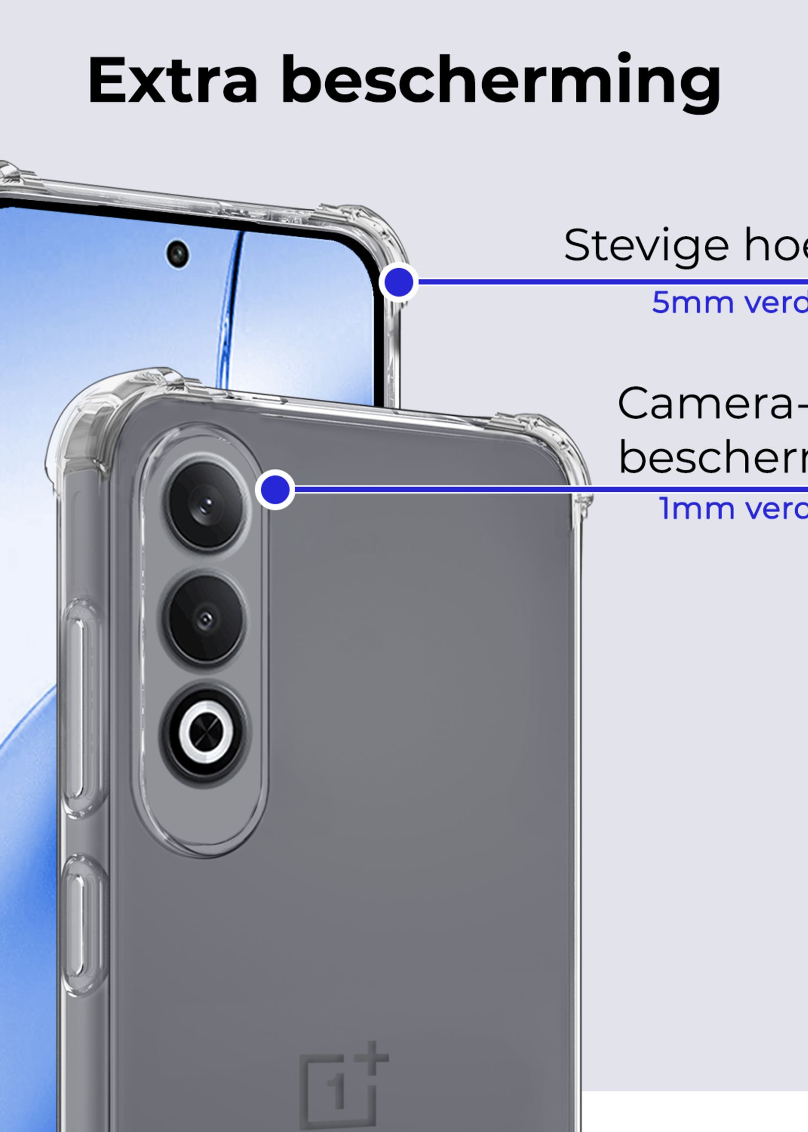 BTH Hoesje Geschikt voor OnePlus Nord CE4 Hoesje Siliconen Shock Proof Case Hoes - Hoes Geschikt voor OnePlus Nord CE4 Hoes Cover Case Shockproof - Transparant
