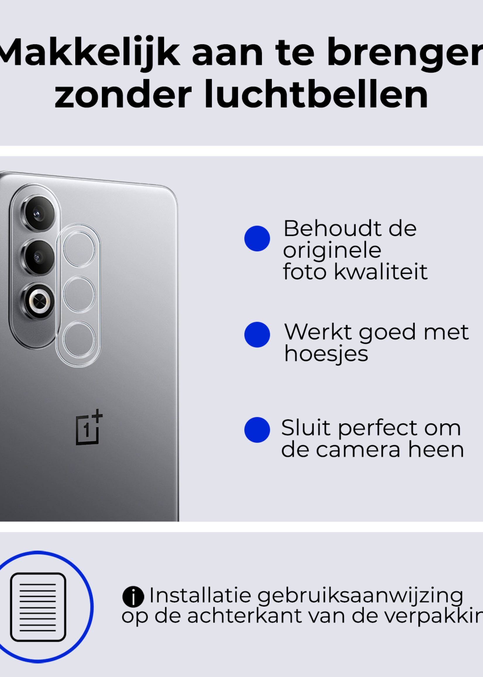 BTH Screenprotector Geschikt voor OnePlus Nord CE4 Camera Lens Screenprotector Glas - Screenprotector Geschikt voor OnePlus Nord CE4 Screenprotector Camera Protector Gehard Glas - 3 PACK