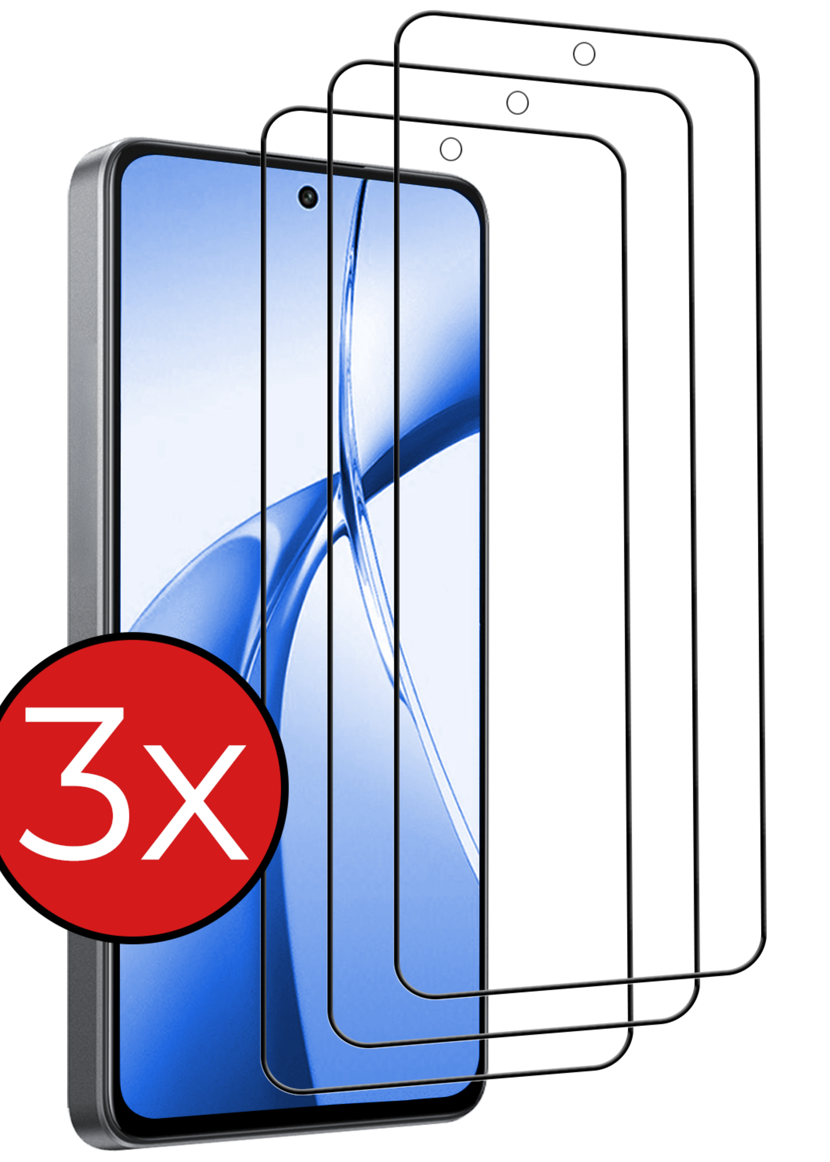 BTH Screenprotector Geschikt voor OnePlus Nord CE4 Screenprotector Glas Gehard Tempered Glass Full Cover - Screenprotector Geschikt voor OnePlus Nord CE4 Screen Protector Screen Cover - 3 PACK