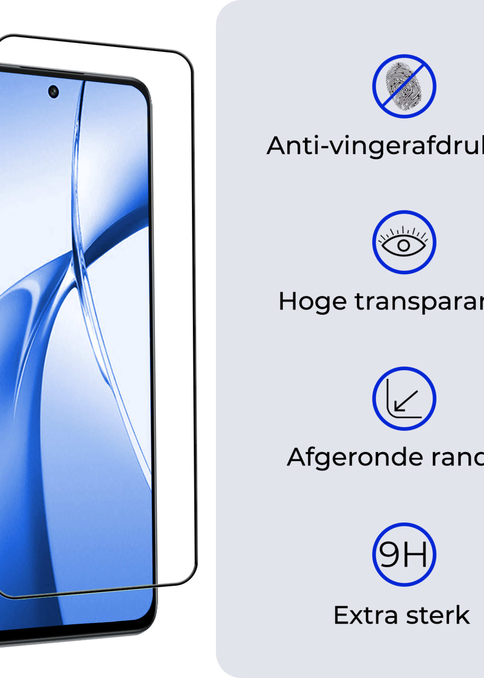 BTH Screenprotector Geschikt voor OnePlus Nord CE4 Screenprotector Glas Gehard Tempered Glass Full Cover - Screenprotector Geschikt voor OnePlus Nord CE4 Screen Protector Screen Cover - 2 PACK
