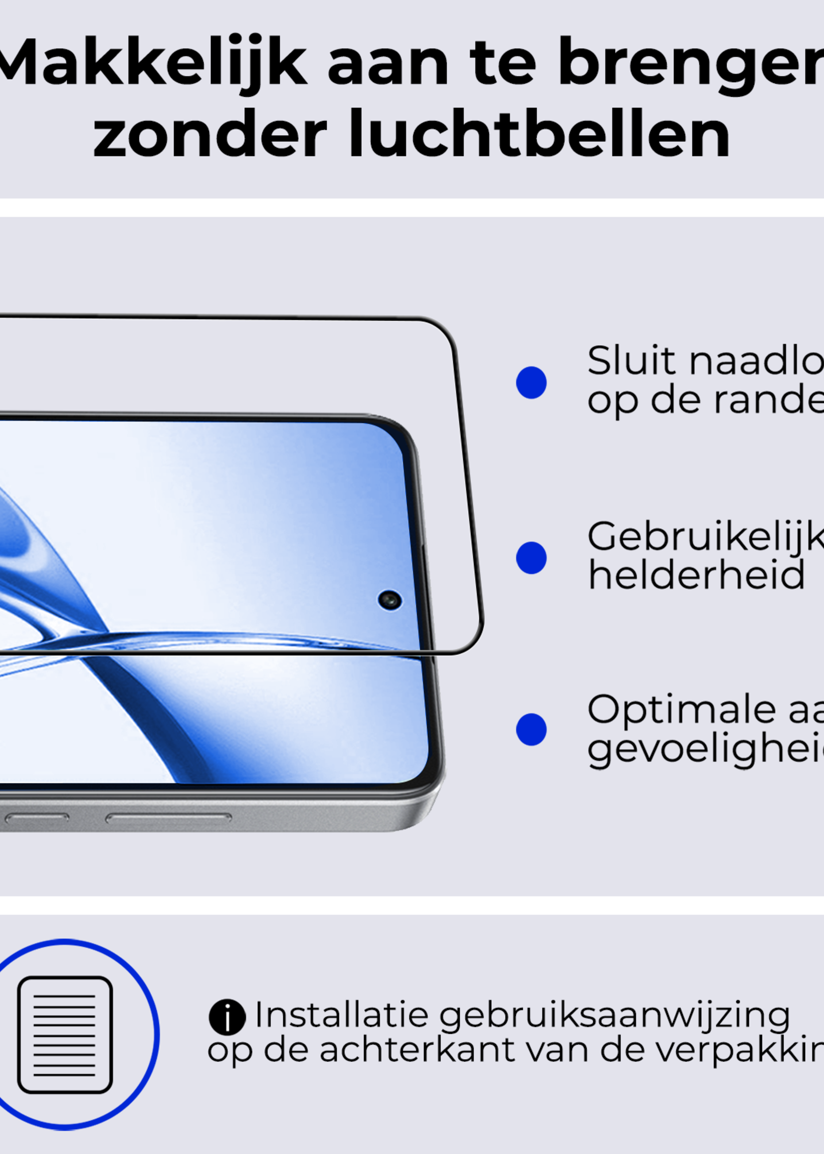 BTH Screenprotector Geschikt voor OnePlus Nord CE4 Screenprotector Glas Gehard Tempered Glass Full Cover - Screenprotector Geschikt voor OnePlus Nord CE4 Screen Protector Screen Cover - 2 PACK