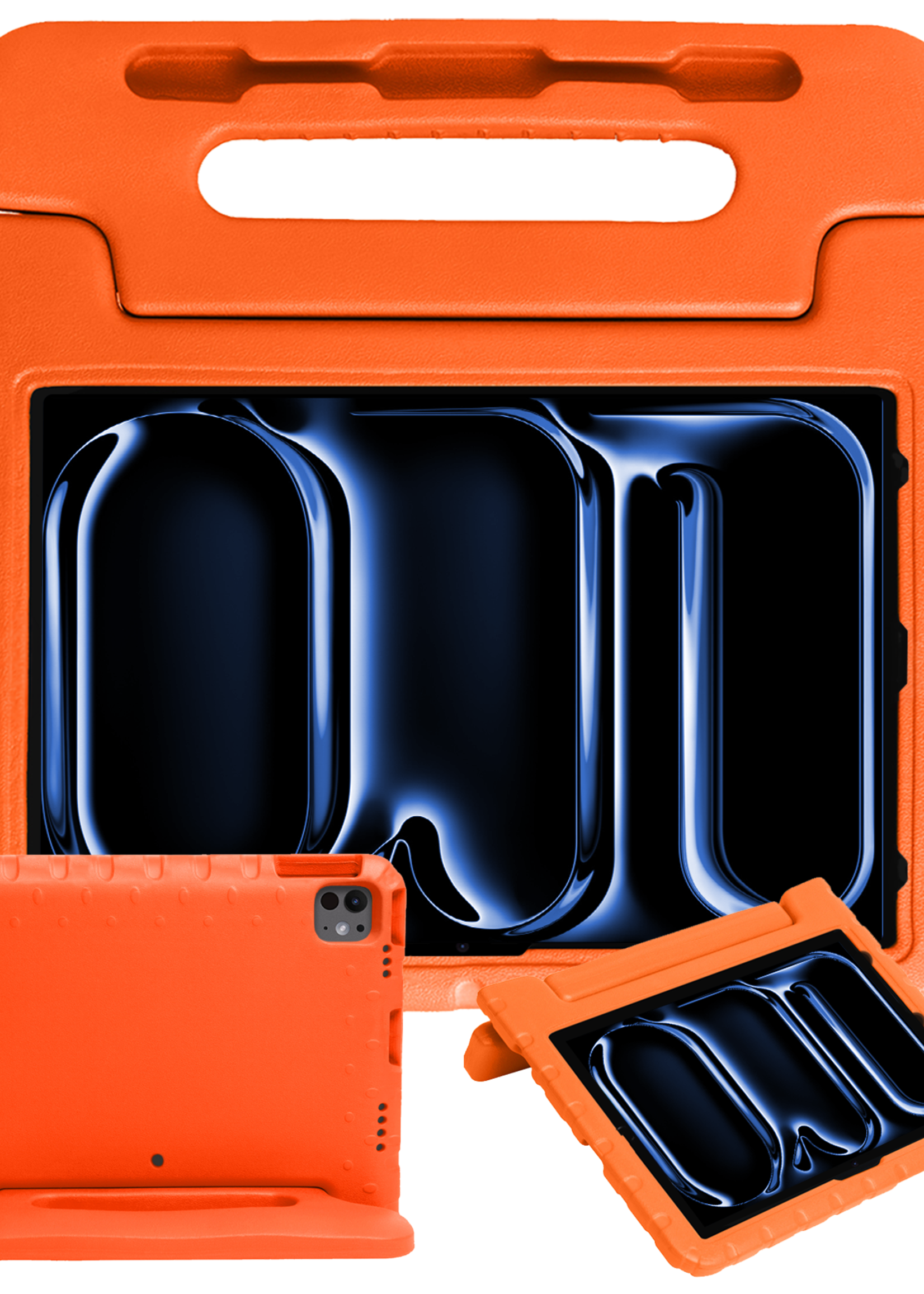 BTH Kinderhoes Geschikt voor iPad Pro 2018/2020/2021/2022 (12,9 inch) Hoes Kinder Hoesje Kids Case Cover Kidsproof - Hoesje Geschikt voor iPad Pro 12,9 inch 2018/2020/2021/2022 Hoesje Kinder Hoes - Oranje