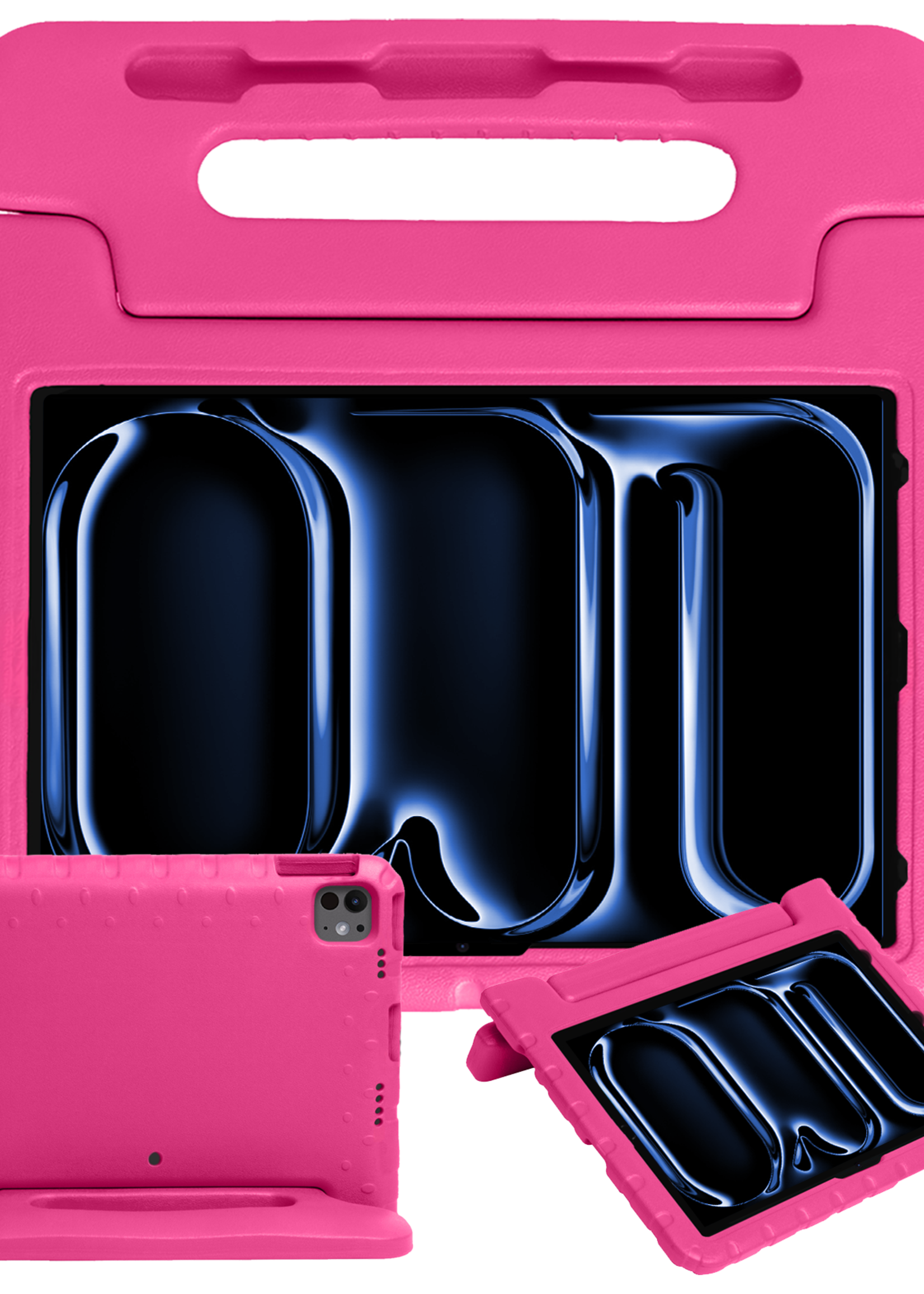 BTH Kinderhoes Geschikt voor iPad Pro 2018/2020/2021/2022 (12,9 inch) Hoes Kinder Hoesje Kids Case Cover Kidsproof - Hoesje Geschikt voor iPad Pro 12,9 inch 2018/2020/2021/2022 Hoesje Kinder Hoes - Roze