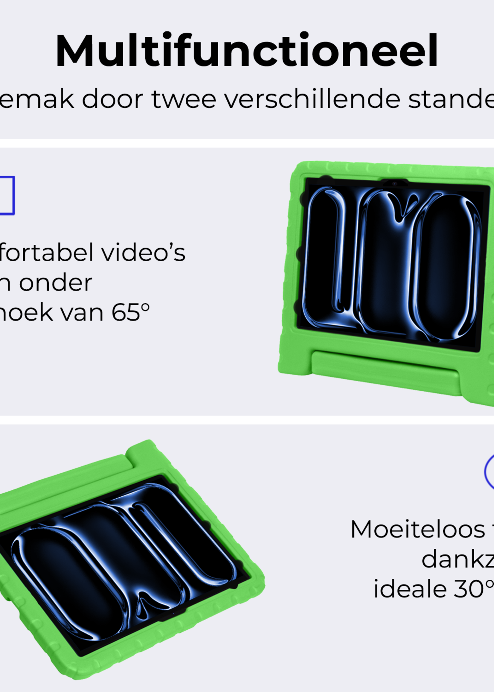 BTH Kinderhoes Geschikt voor iPad Pro 2018/2020/2021/2022 (12,9 inch) Hoes Kinder Hoesje Kids Case Cover Kidsproof Met 2x Screenprotector - Hoesje Geschikt voor iPad Pro 12,9 inch 2018/2020/2021/2022 Hoesje Kinder Hoes - Groen