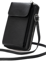 BTH BTH Telefoontasje Patroon met Flap - Zwart