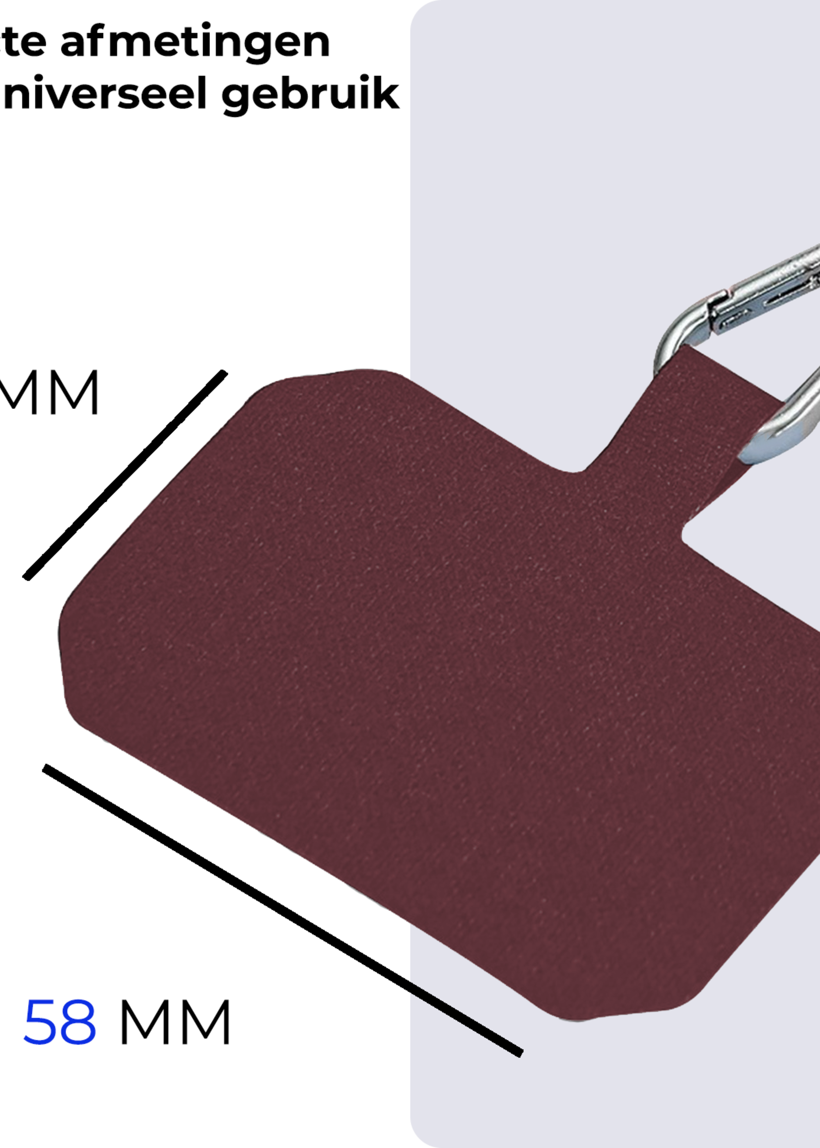 BTH Telefoonkoord Universeel Verstelbaar Telefoon Koord Telefoonkoorden Telefoonketting - 150 cm - Donkerrood