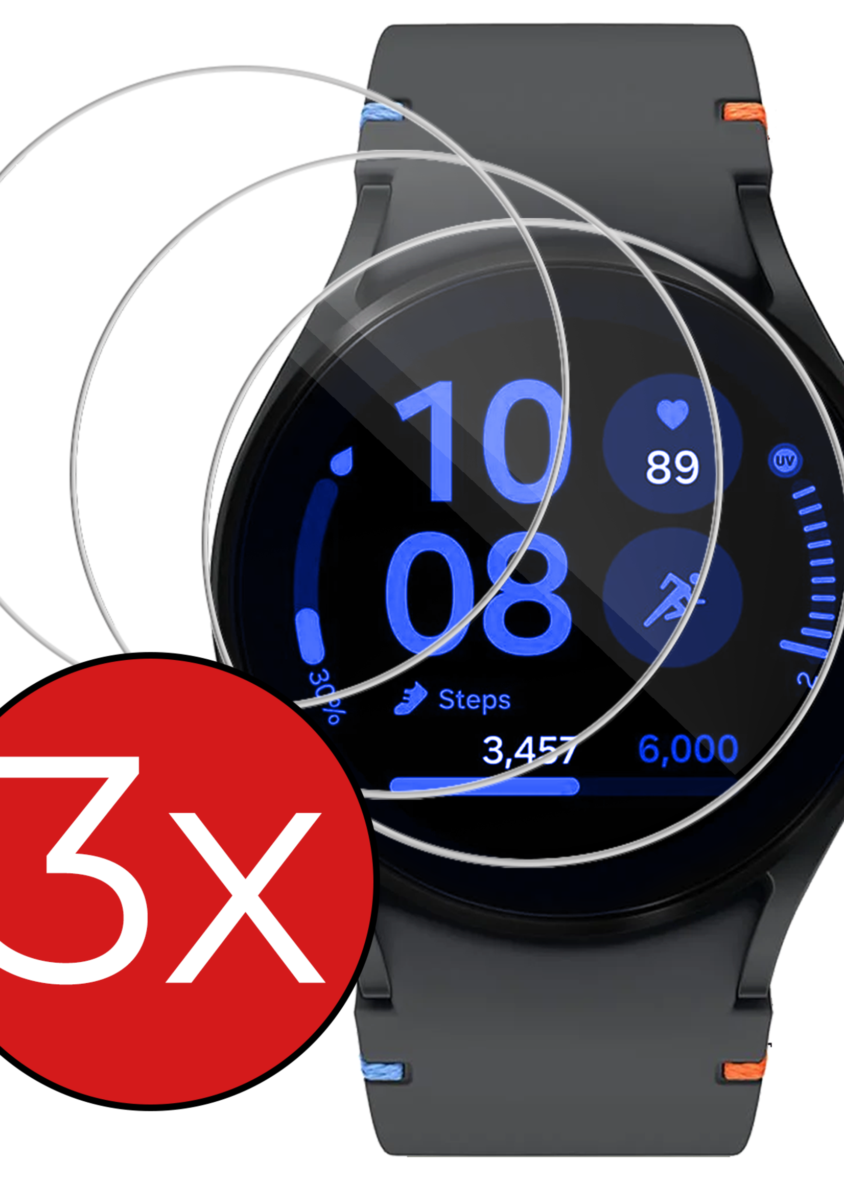 BTH Screenprotector Geschikt voor Samsung Watch FE 40 mm Screenprotector Glas Gehard Screen Cover - Screen Protector Geschikt voor Samsung Galaxy Watch FE (40 mm) Screenprotector Tempered Glass - 3 PACK