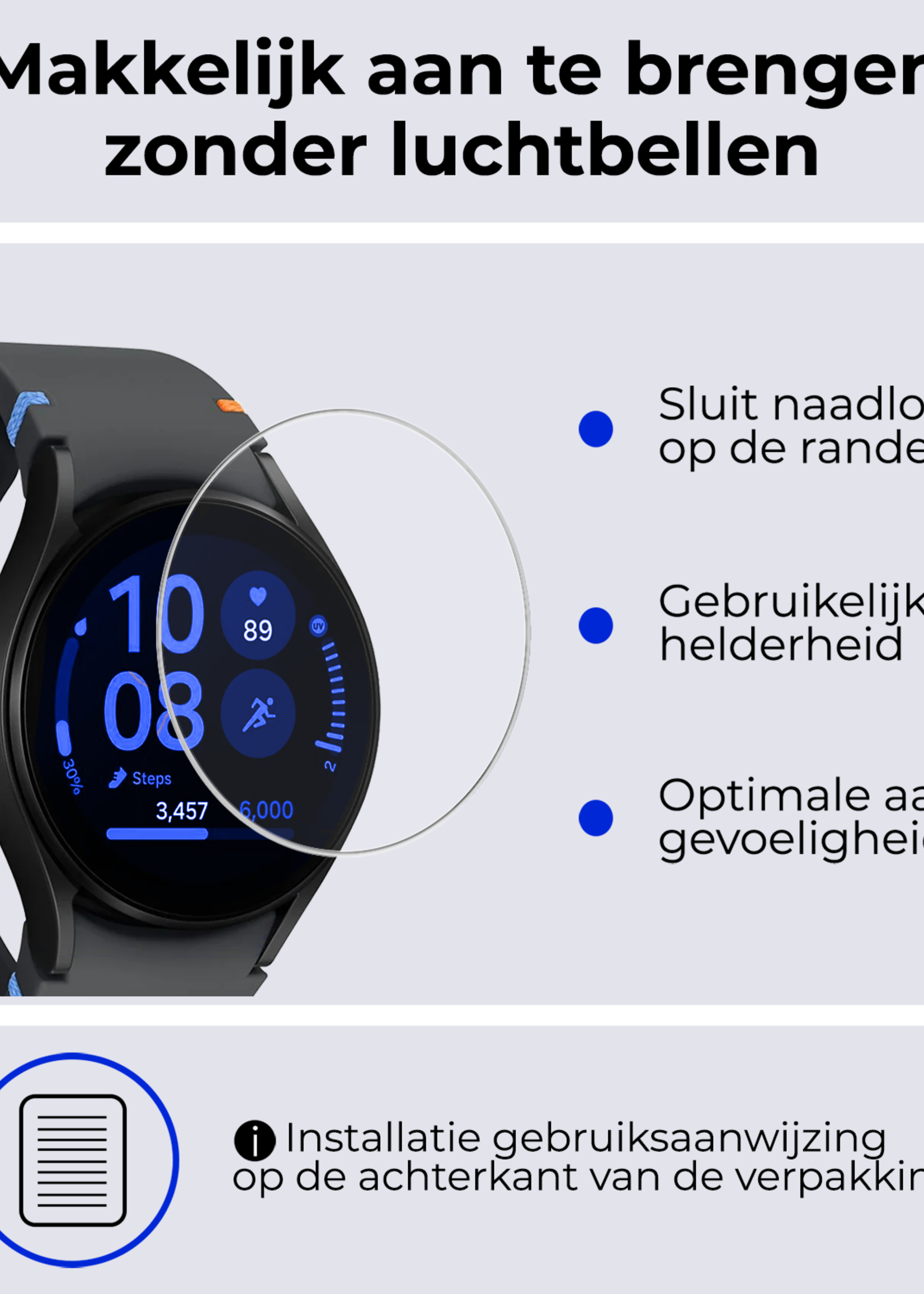BTH Screenprotector Geschikt voor Samsung Watch FE 40 mm Screenprotector Glas Gehard Screen Cover - Screen Protector Geschikt voor Samsung Galaxy Watch FE (40 mm) Screenprotector Tempered Glass - 2 PACK