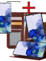 BTH BTH Samsung Galaxy S20 Hoesje Bookcase Uitneembaar Met Screenprotector - Bruin