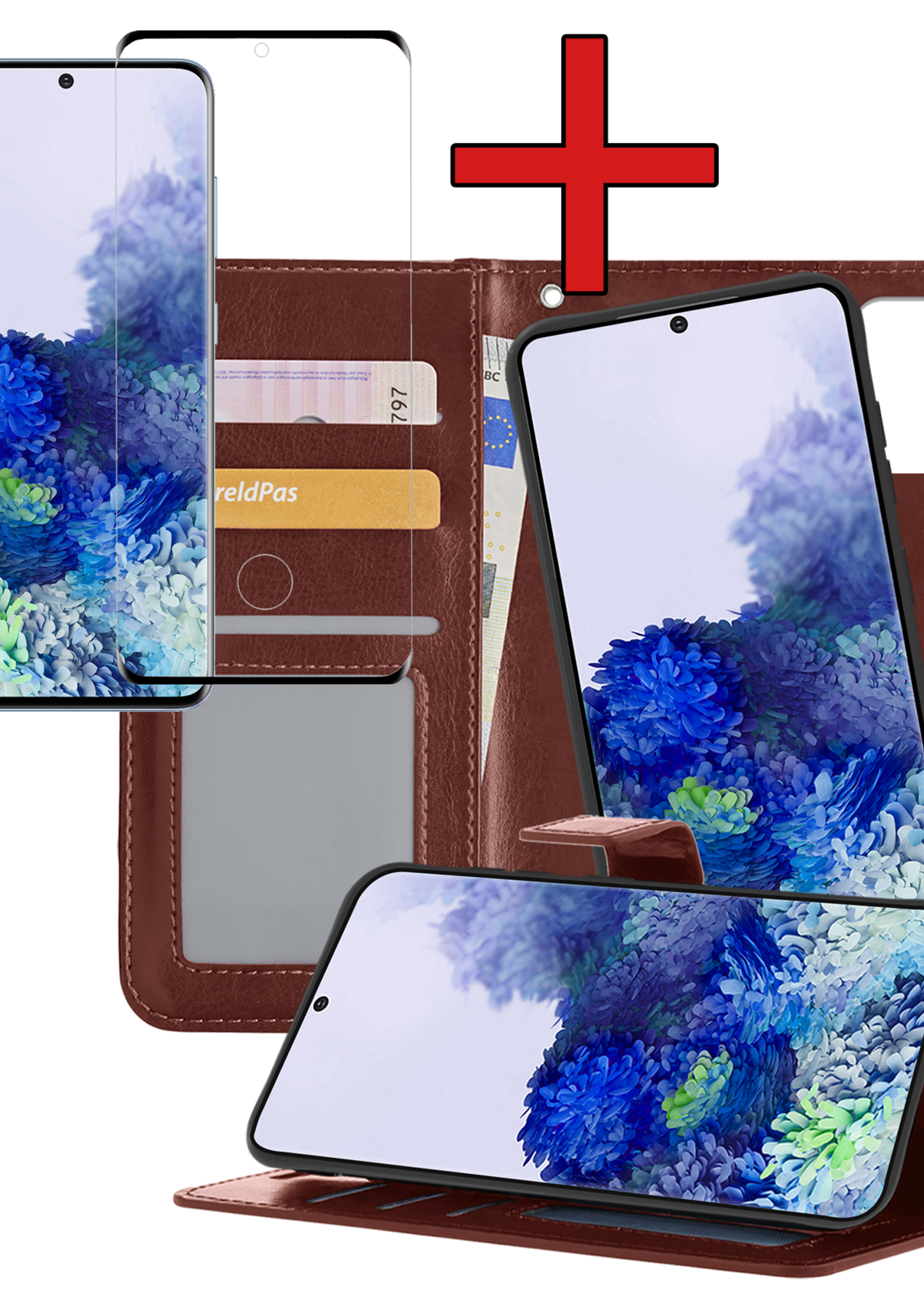 BTH Hoesje Geschikt voor <model> Hoesje Book Case Uitneembare 2-in-1 Hoes Met Screenprotector - Hoes Geschikt voor <model2> Hoes Wallet Case Pashouder Hoesje - <color>