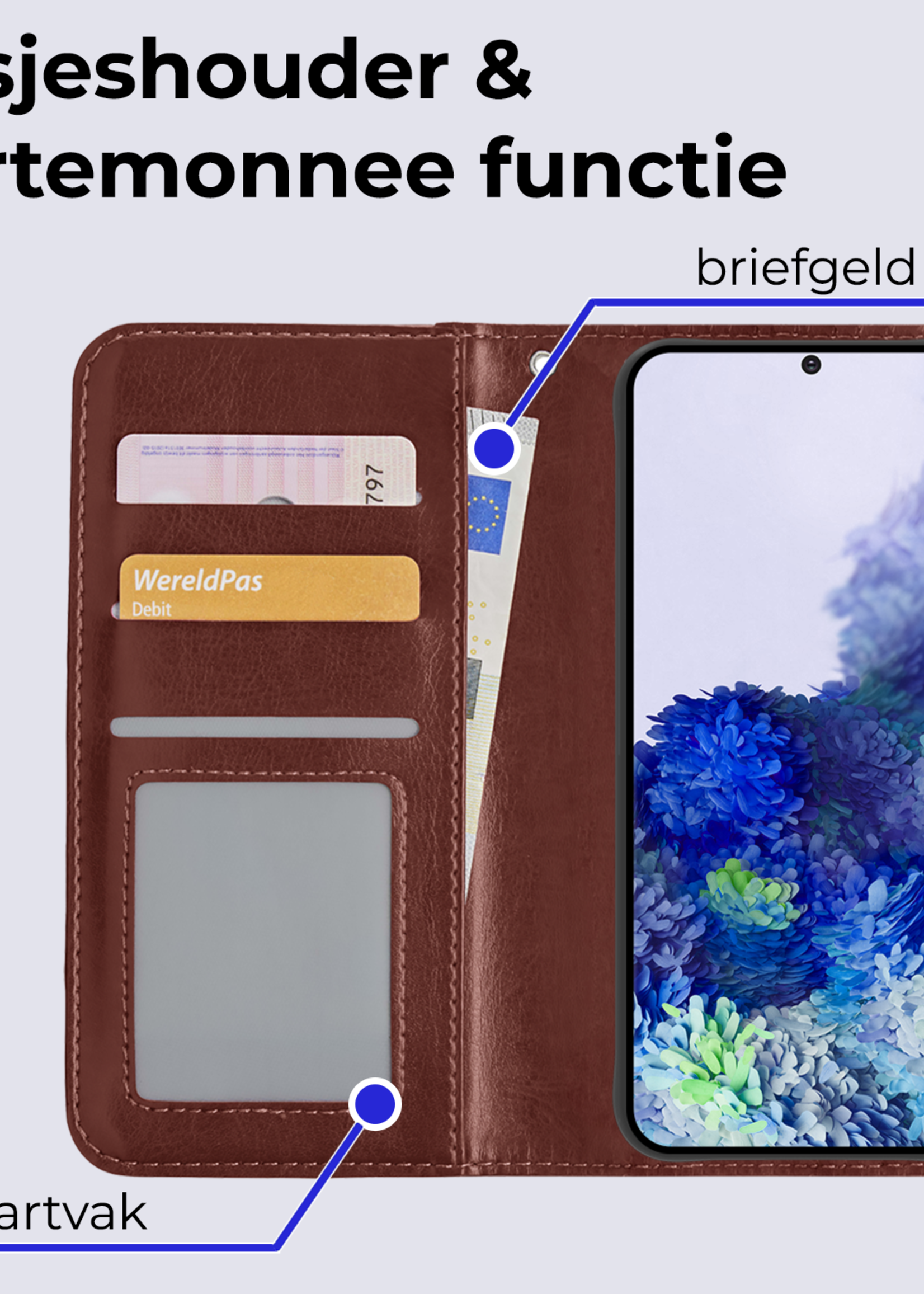 BTH Hoesje Geschikt voor <model> Hoesje Book Case Uitneembare 2-in-1 Hoes Met Screenprotector - Hoes Geschikt voor <model2> Hoes Wallet Case Pashouder Hoesje - <color>