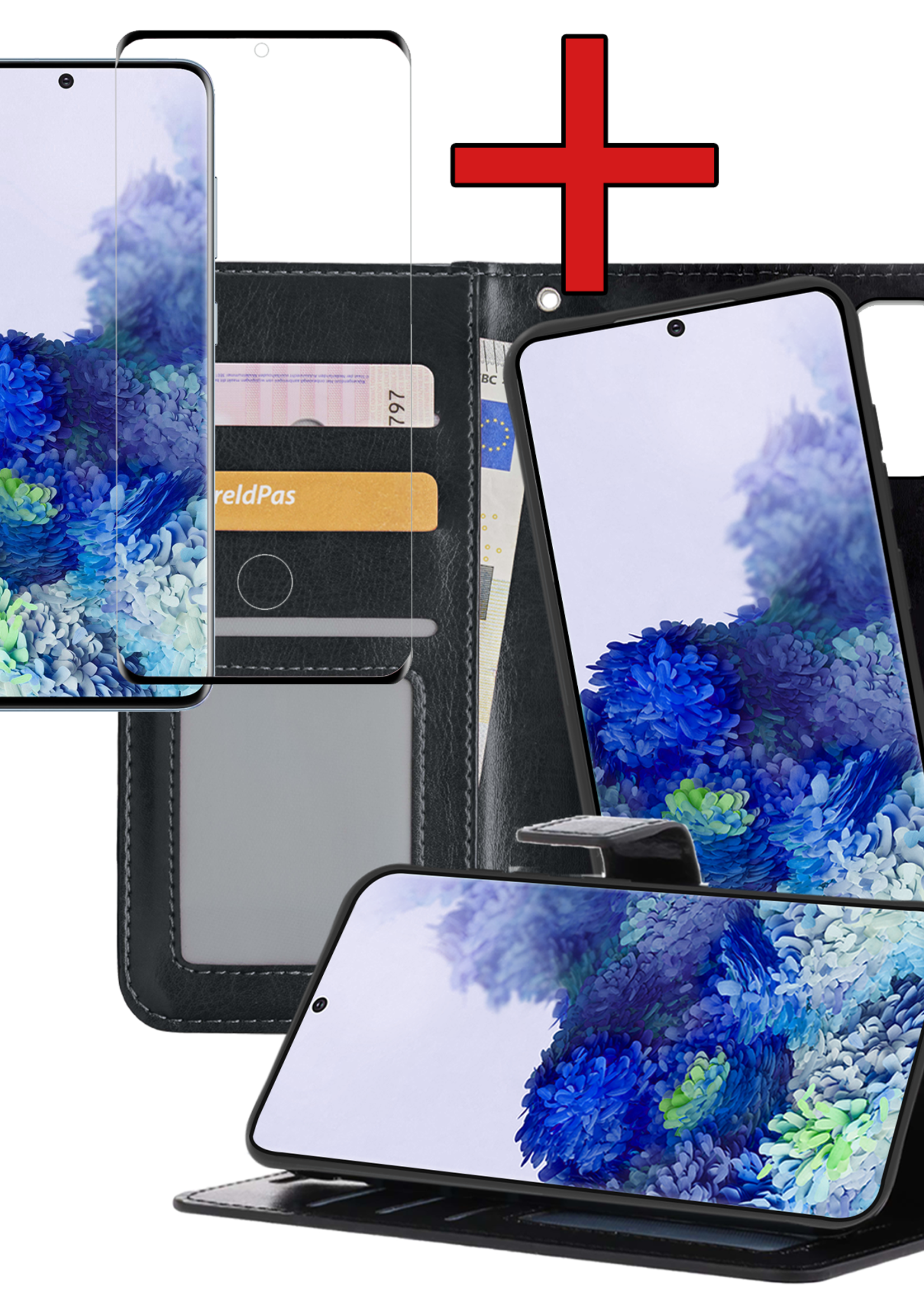 BTH Hoesje Geschikt voor <model> Hoesje Book Case Uitneembare 2-in-1 Hoes Met Screenprotector - Hoes Geschikt voor <model2> Hoes Wallet Case Pashouder Hoesje - <color>
