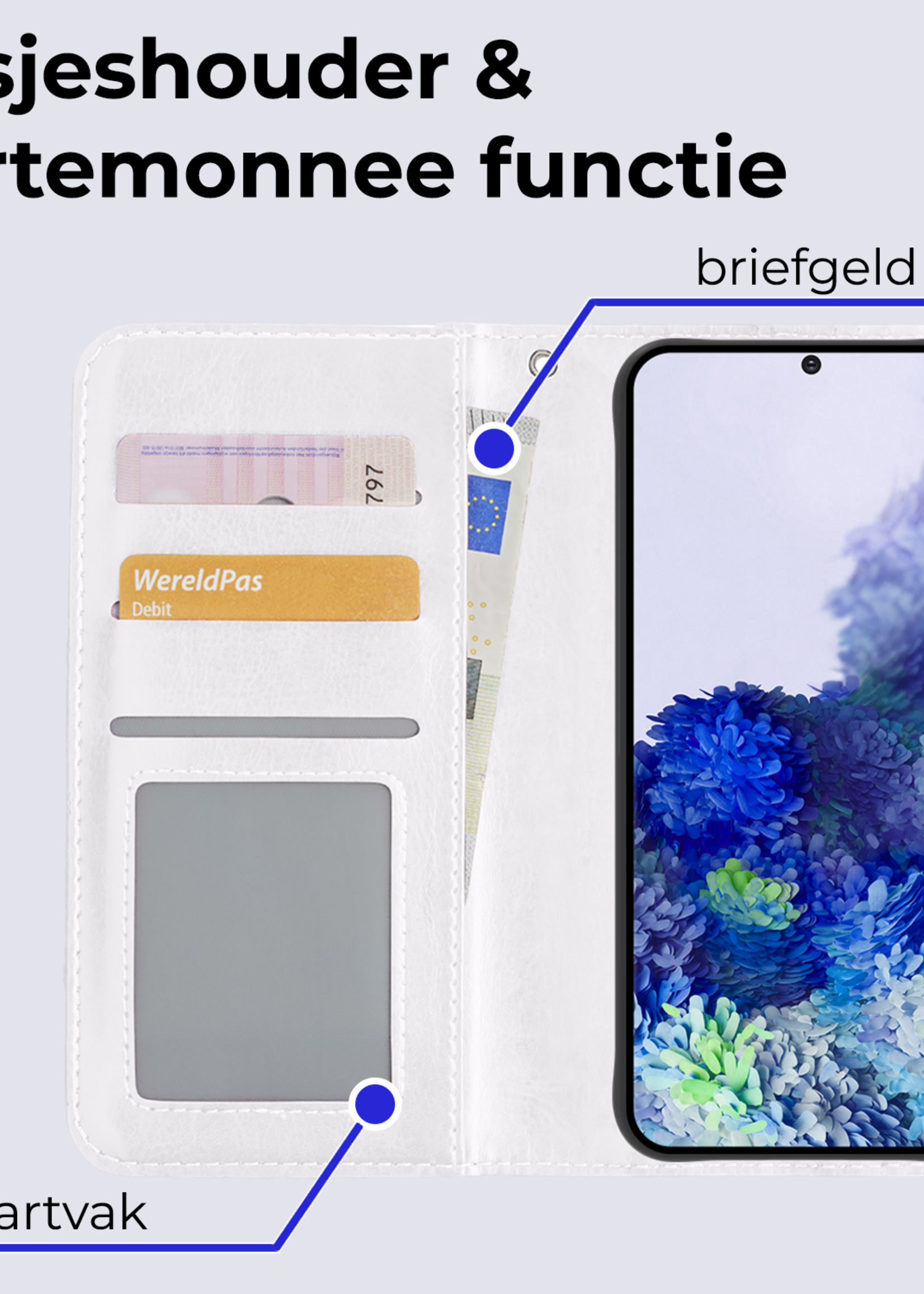 BTH Hoesje Geschikt voor <model> Hoesje Book Case Uitneembare 2-in-1 Hoes Met 2x Screenprotector - Hoes Geschikt voor <model2> Hoes Wallet Case Pashouder Hoesje - <color>