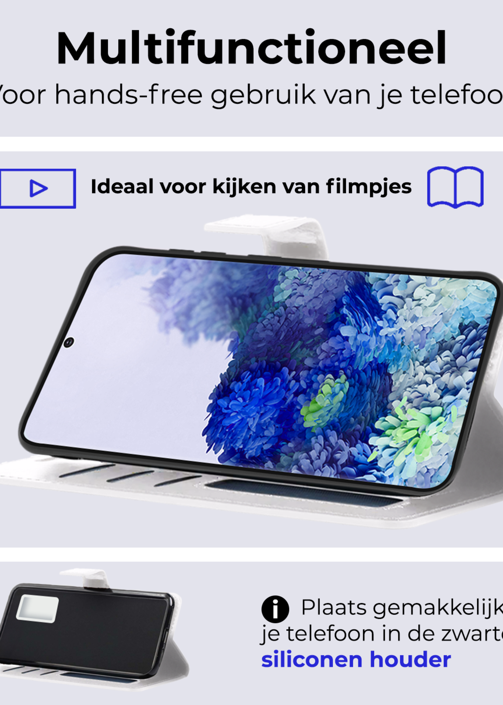 BTH Hoesje Geschikt voor <model> Hoesje Book Case Uitneembare 2-in-1 Hoes Met 2x Screenprotector - Hoes Geschikt voor <model2> Hoes Wallet Case Pashouder Hoesje - <color>