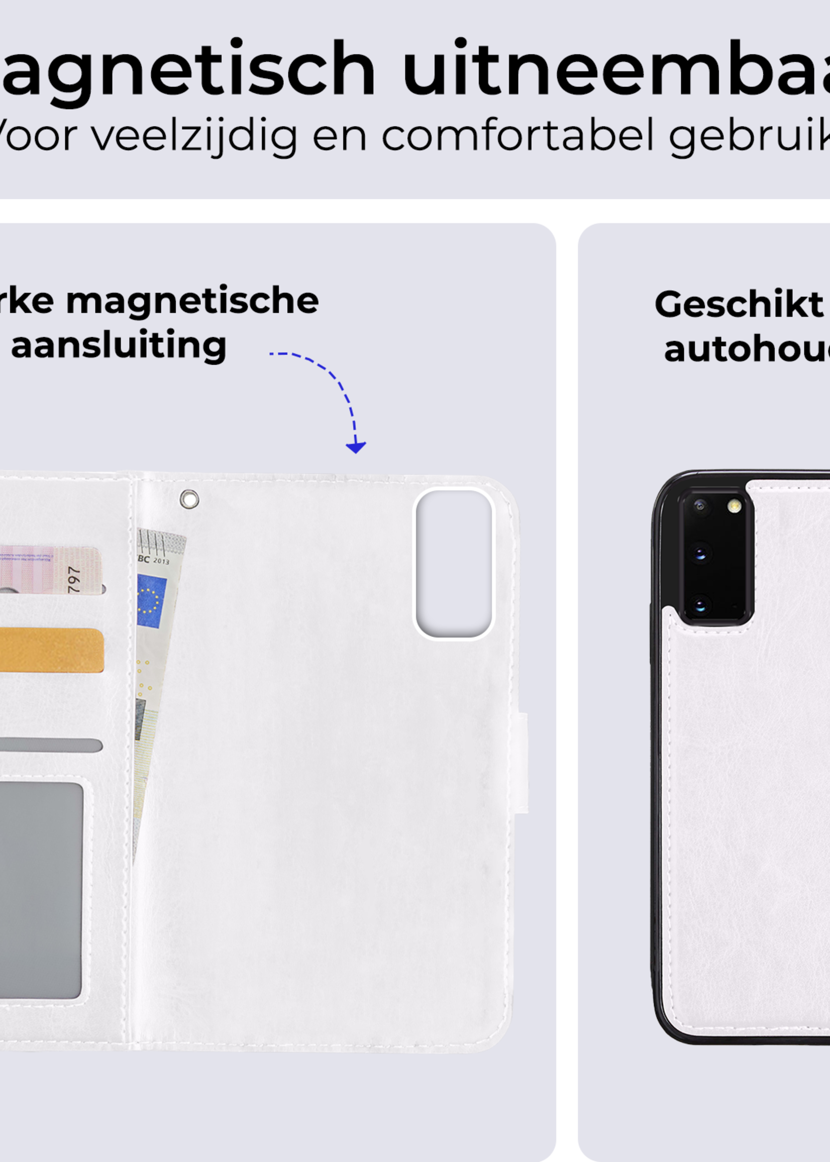 BTH Hoesje Geschikt voor <model> Hoesje Book Case Uitneembare 2-in-1 Hoes Met 2x Screenprotector - Hoes Geschikt voor <model2> Hoes Wallet Case Pashouder Hoesje - <color>