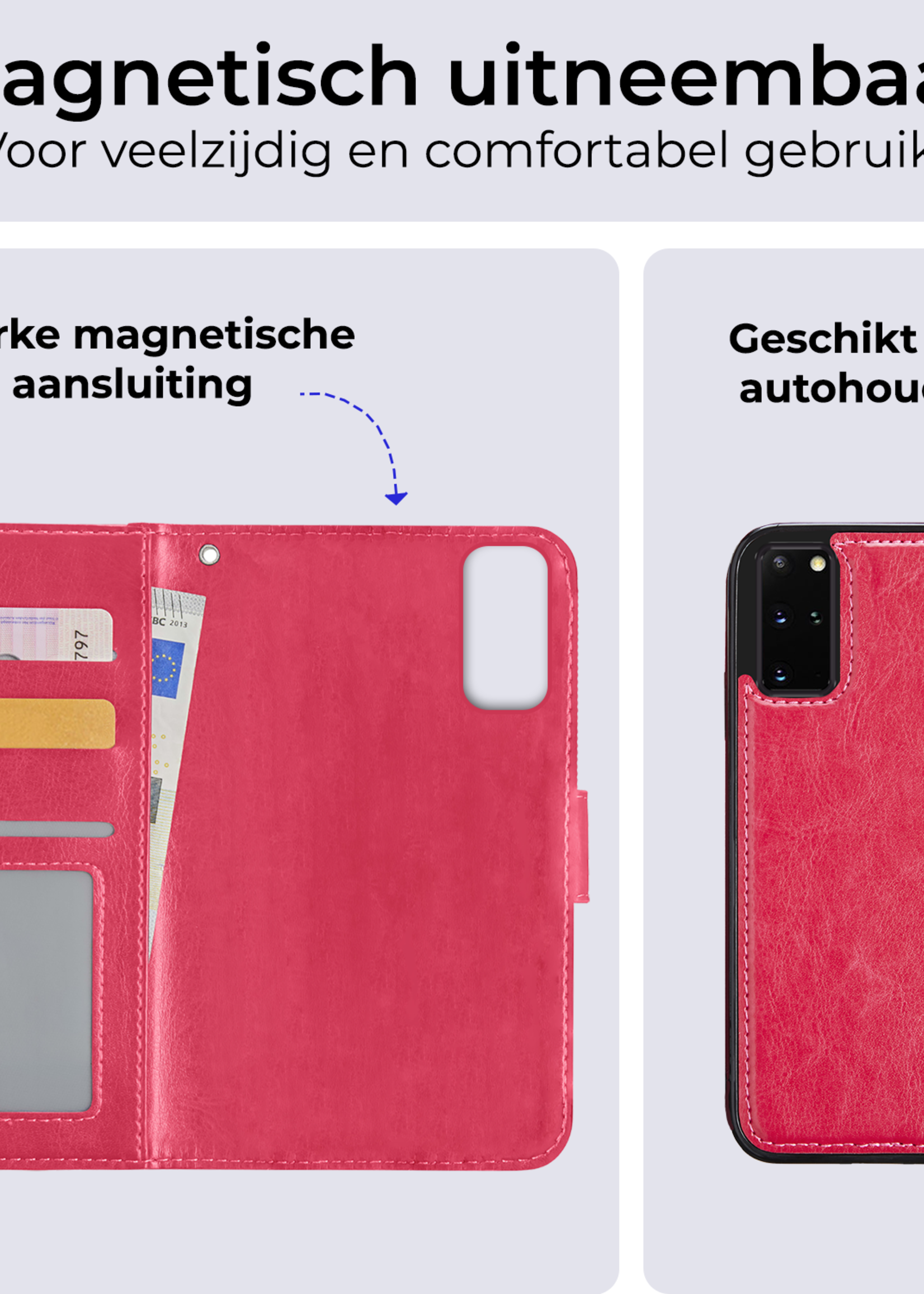 BTH Hoesje Geschikt voor <model> Hoesje Book Case Uitneembare 2-in-1 Hoes Met Screenprotector - Hoes Geschikt voor <model2> Hoes Wallet Case Pashouder Hoesje - <color>