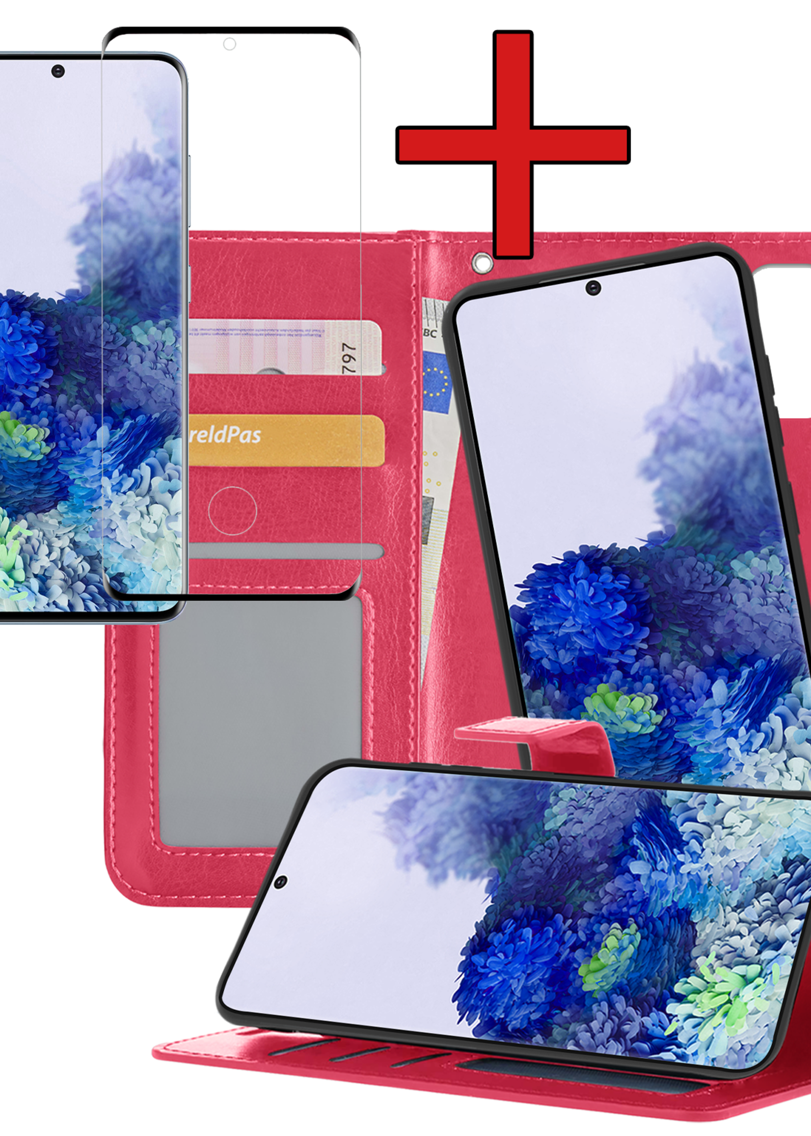 BTH Hoesje Geschikt voor <model> Hoesje Book Case Uitneembare 2-in-1 Hoes Met Screenprotector - Hoes Geschikt voor <model2> Hoes Wallet Case Pashouder Hoesje - <color>