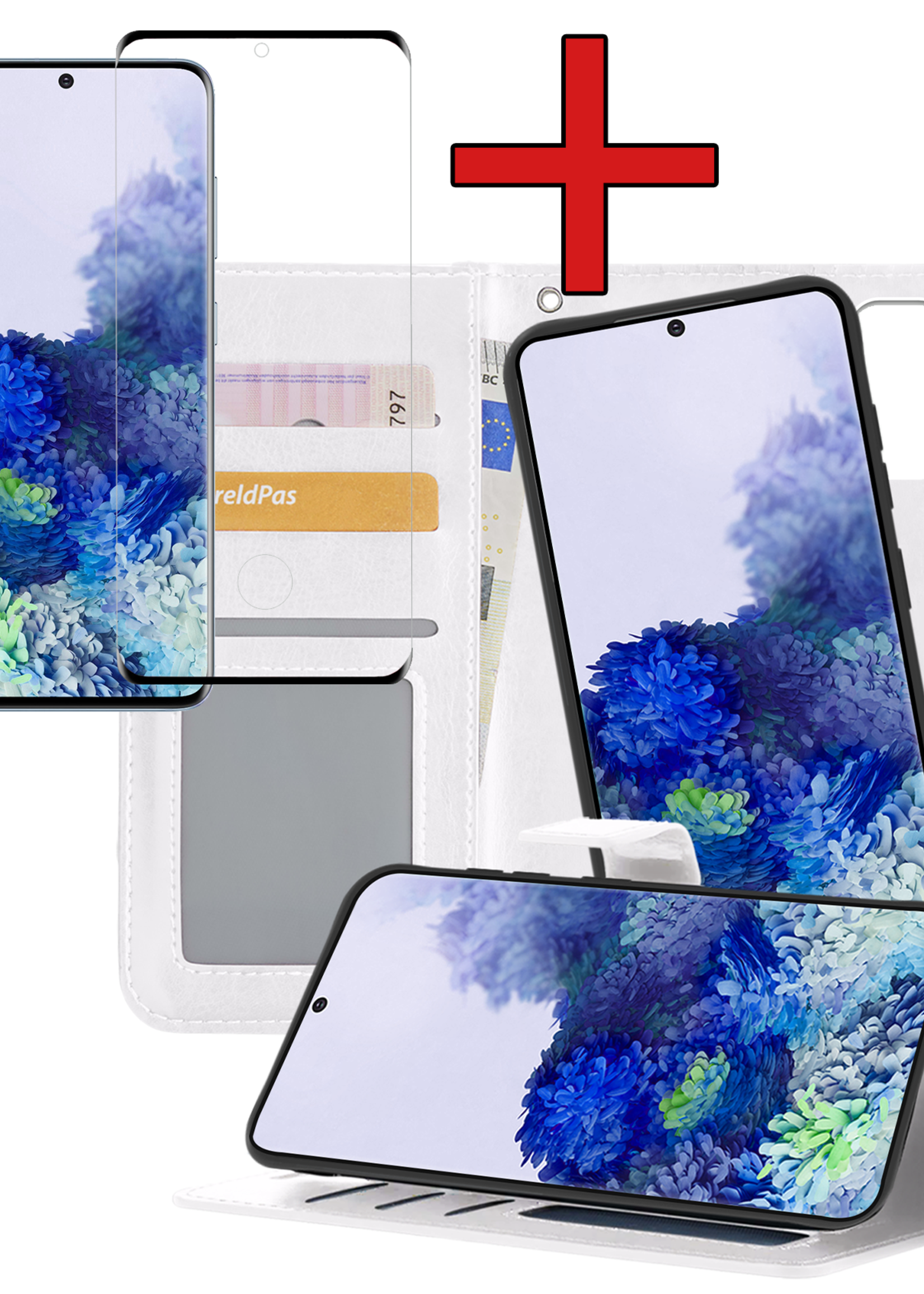 BTH Hoesje Geschikt voor <model> Hoesje Book Case Uitneembare 2-in-1 Hoes Met Screenprotector - Hoes Geschikt voor <model2> Hoes Wallet Case Pashouder Hoesje - <color>