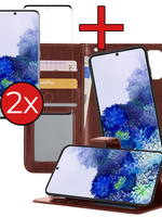 BTH BTH Samsung Galaxy S20 Plus Hoesje Bookcase Uitneembaar Met 2x Screenprotector - Bruin