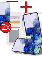 BTH BTH Samsung Galaxy S20 Plus Hoesje Bookcase Uitneembaar Met 2x Screenprotector - Wit