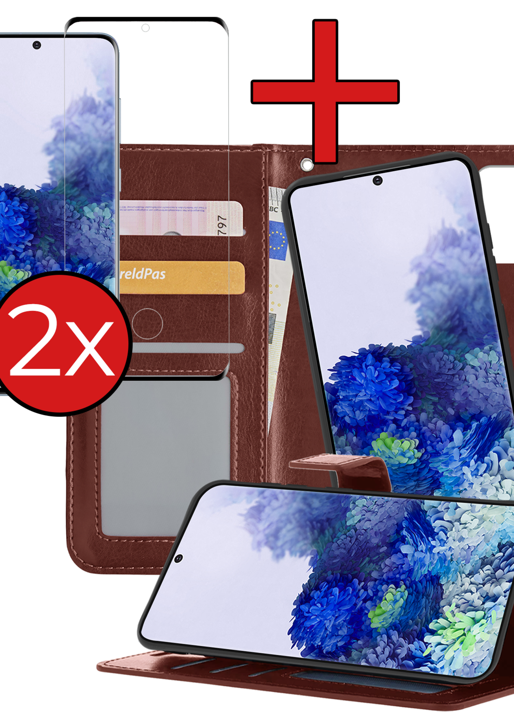 BTH Hoesje Geschikt voor <model> Hoesje Book Case Uitneembare 2-in-1 Hoes Met 2x Screenprotector - Hoes Geschikt voor <model2> Hoes Wallet Case Pashouder Hoesje - <color>