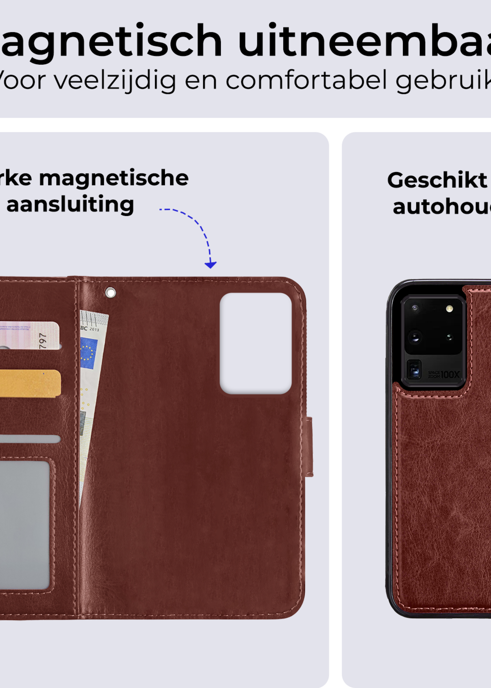 BTH Hoesje Geschikt voor <model> Hoesje Book Case Uitneembare 2-in-1 Hoes Met 2x Screenprotector - Hoes Geschikt voor <model2> Hoes Wallet Case Pashouder Hoesje - <color>