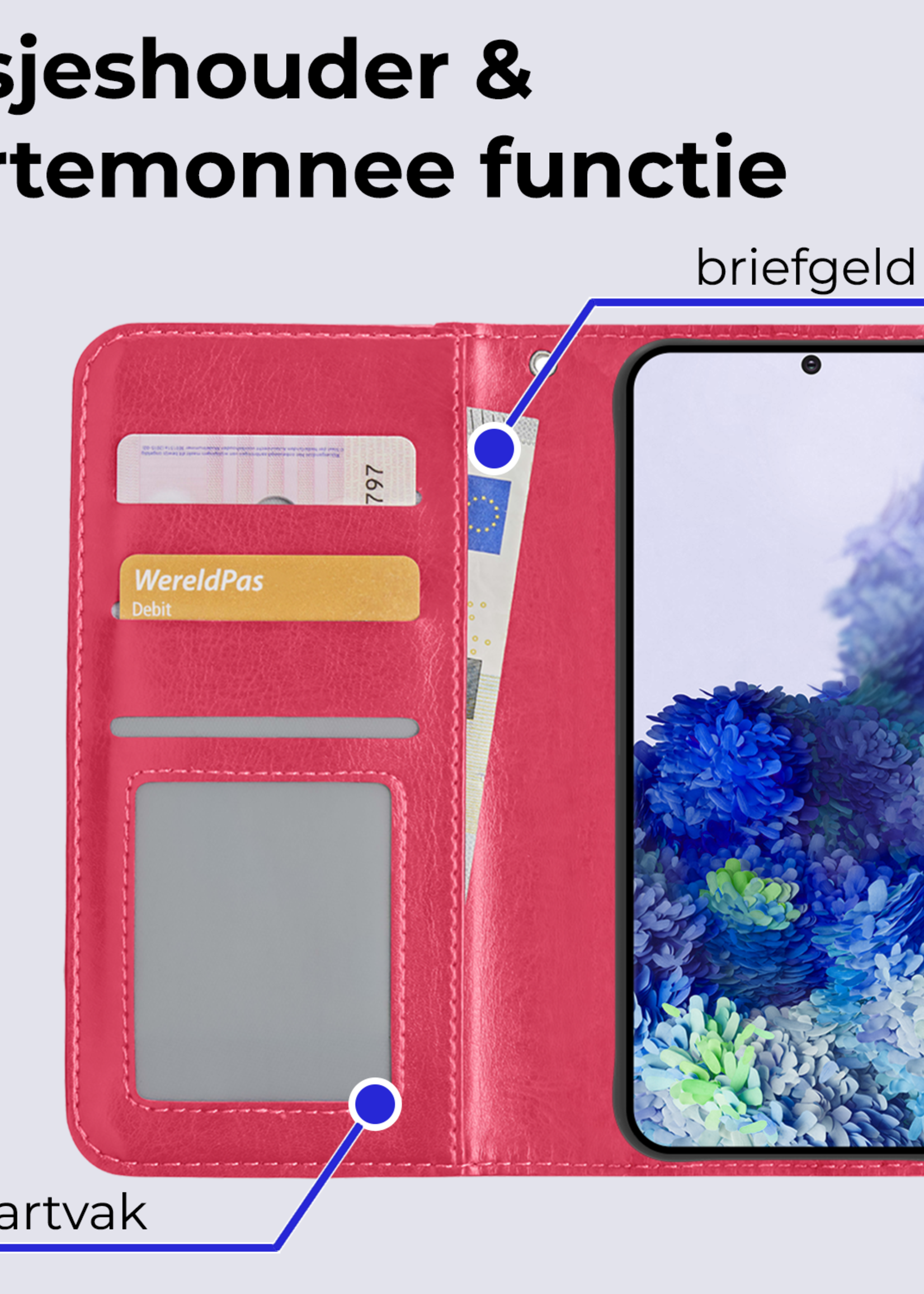 BTH Hoesje Geschikt voor <model> Hoesje Book Case Uitneembare 2-in-1 Hoes Met 2x Screenprotector - Hoes Geschikt voor <model2> Hoes Wallet Case Pashouder Hoesje - <color>