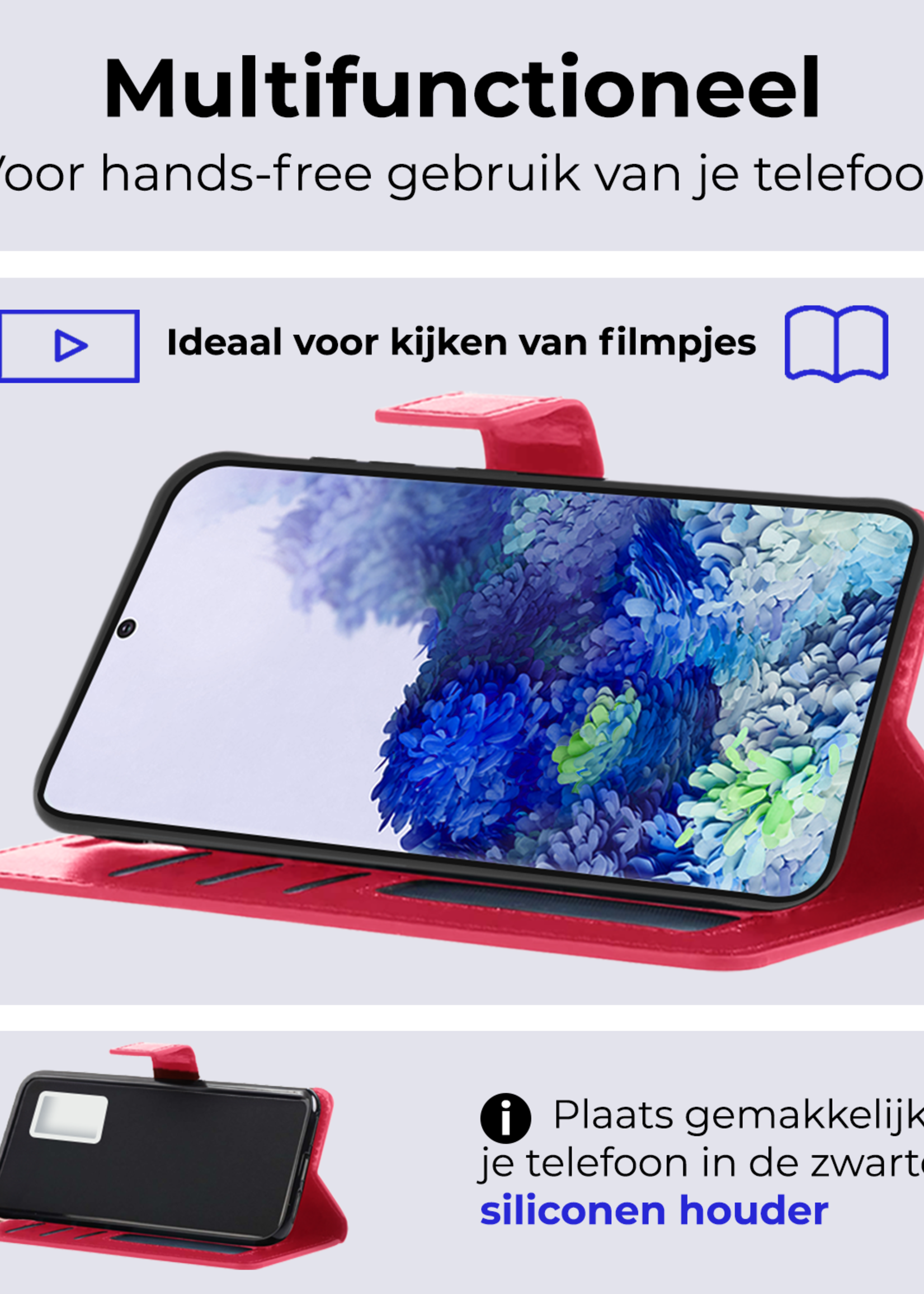 BTH Hoesje Geschikt voor <model> Hoesje Book Case Uitneembare 2-in-1 Hoes Met 2x Screenprotector - Hoes Geschikt voor <model2> Hoes Wallet Case Pashouder Hoesje - <color>