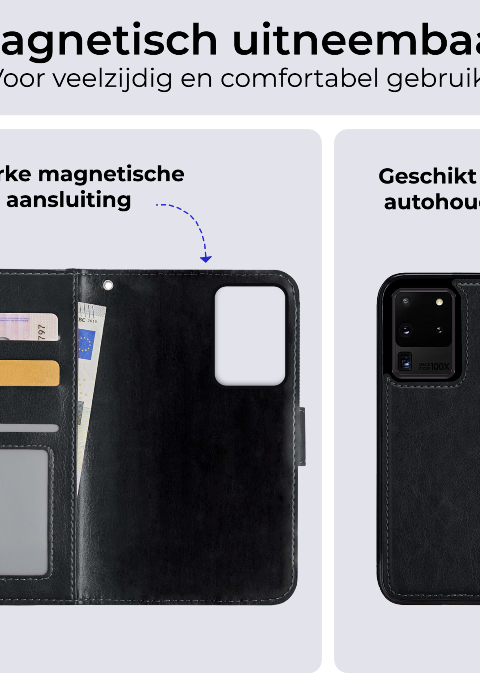 BTH Hoesje Geschikt voor <model> Hoesje Book Case Uitneembare 2-in-1 Hoes Met 2x Screenprotector - Hoes Geschikt voor <model2> Hoes Wallet Case Pashouder Hoesje - <color>