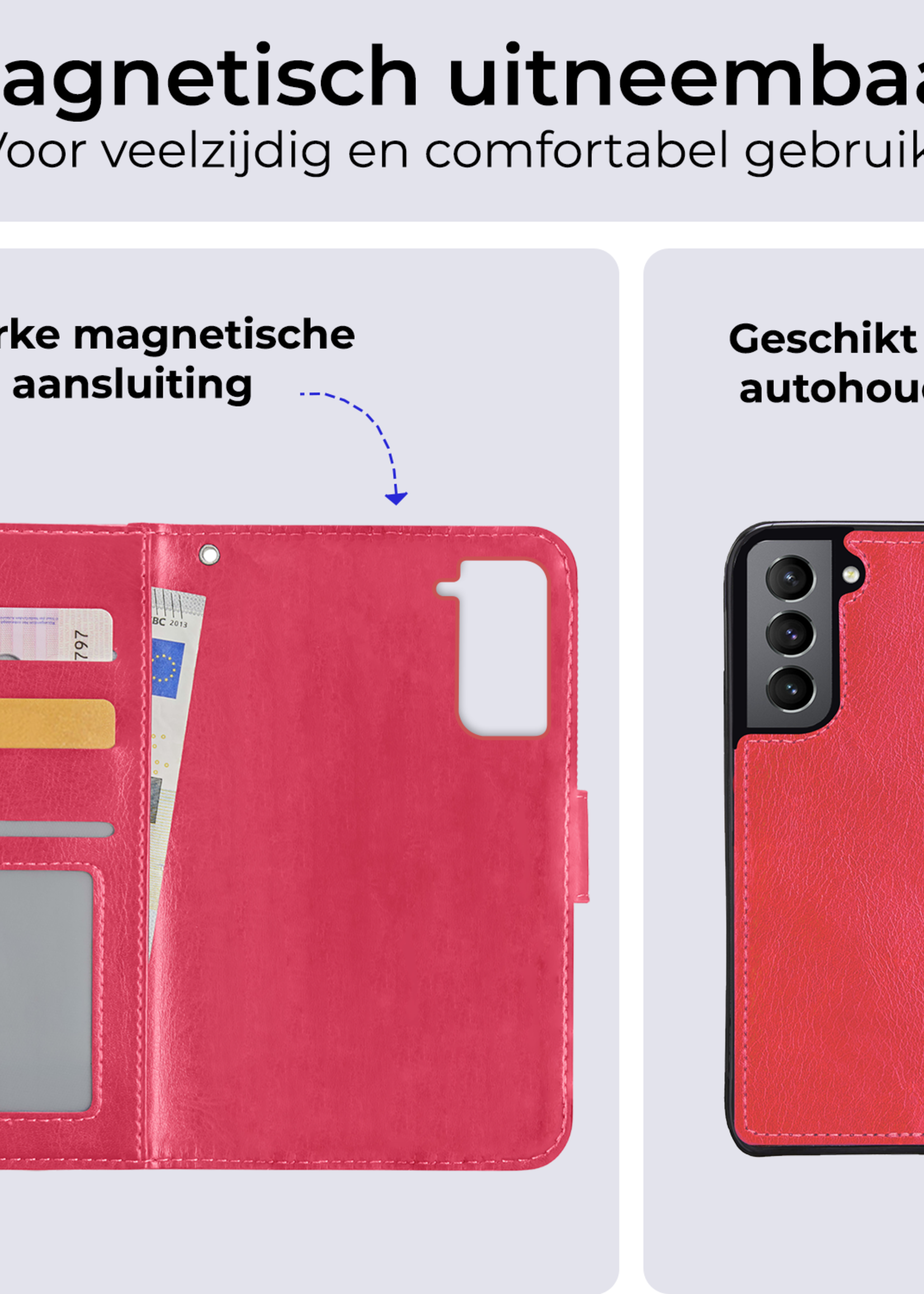 BTH Hoesje Geschikt voor <model> Hoesje Book Case Uitneembare 2-in-1 Hoes - Hoes Geschikt voor <model2> Hoes Wallet Case Pashouder Hoesje - <color>