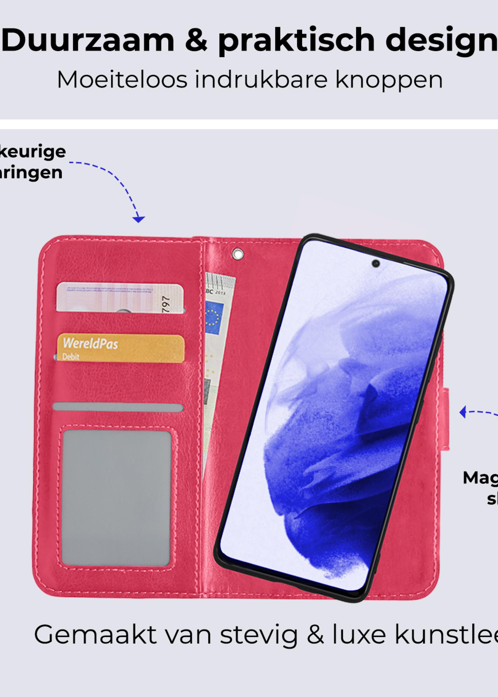 BTH Hoesje Geschikt voor <model> Hoesje Book Case Uitneembare 2-in-1 Hoes - Hoes Geschikt voor <model2> Hoes Wallet Case Pashouder Hoesje - <color>