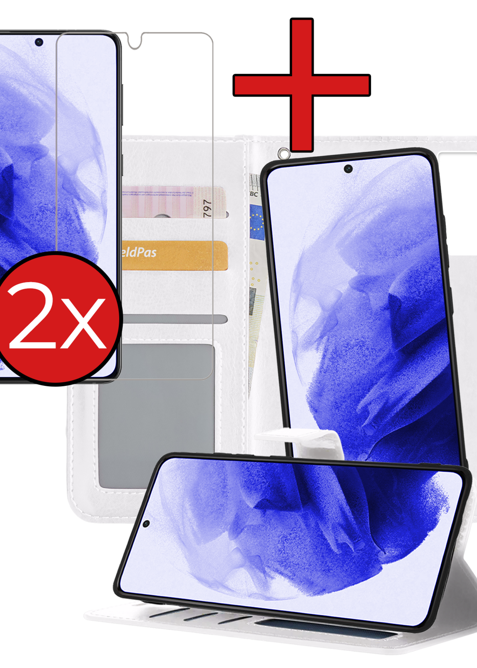 BTH Hoesje Geschikt voor <model> Hoesje Book Case Uitneembare 2-in-1 Hoes Met 2x Screenprotector - Hoes Geschikt voor <model2> Hoes Wallet Case Pashouder Hoesje - <color>
