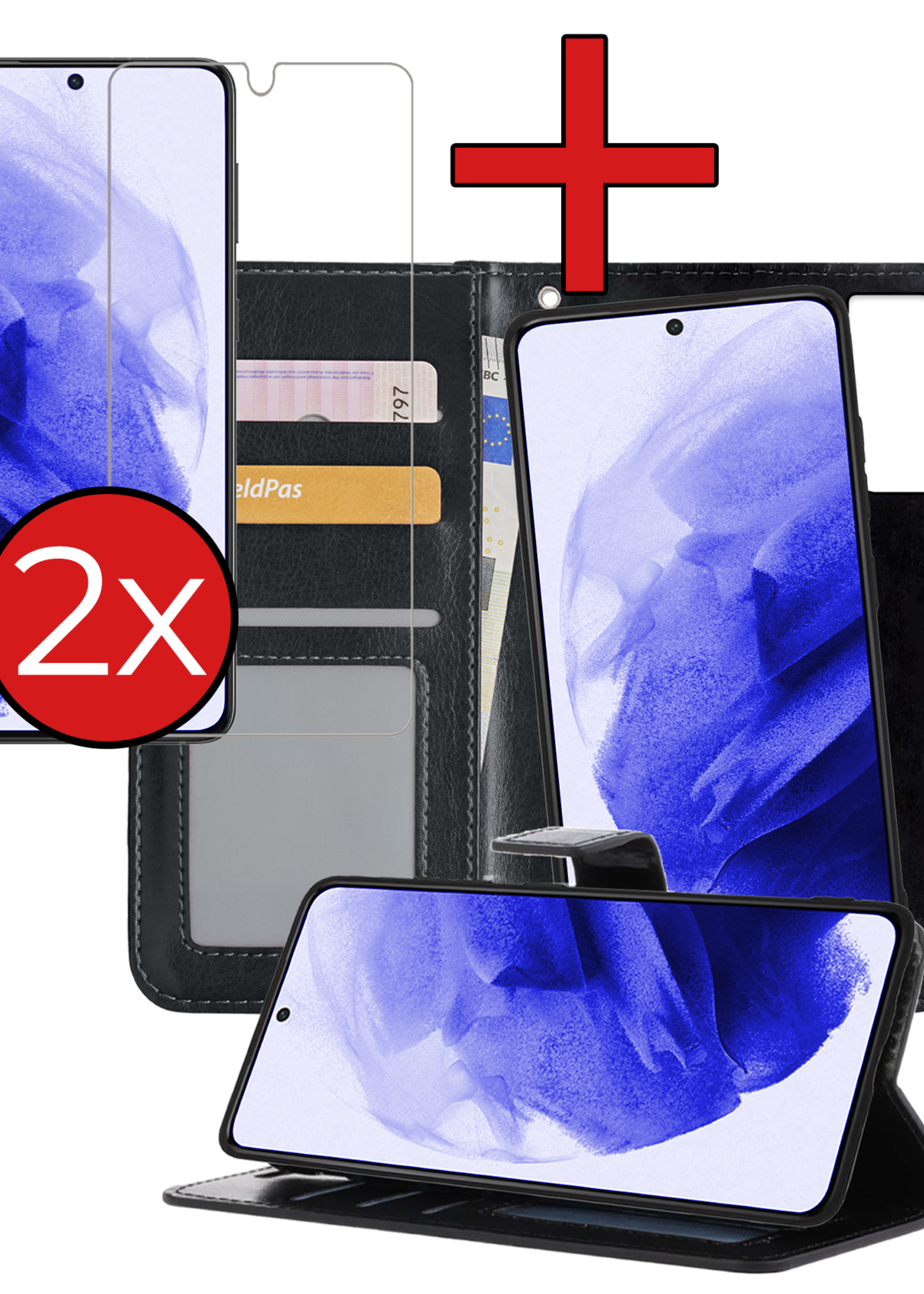 BTH Hoesje Geschikt voor <model> Hoesje Book Case Uitneembare 2-in-1 Hoes Met 2x Screenprotector - Hoes Geschikt voor <model2> Hoes Wallet Case Pashouder Hoesje - <color>