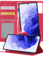 BTH BTH Samsung Galaxy S21 Plus Hoesje Bookcase Uitneembaar - Donkerroze